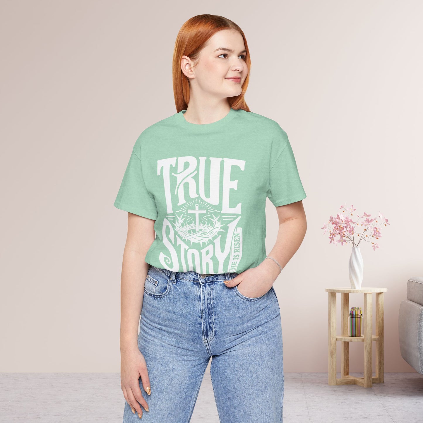 True Story He is Risen Christian Soft Cotton Tee - Easter Shirt