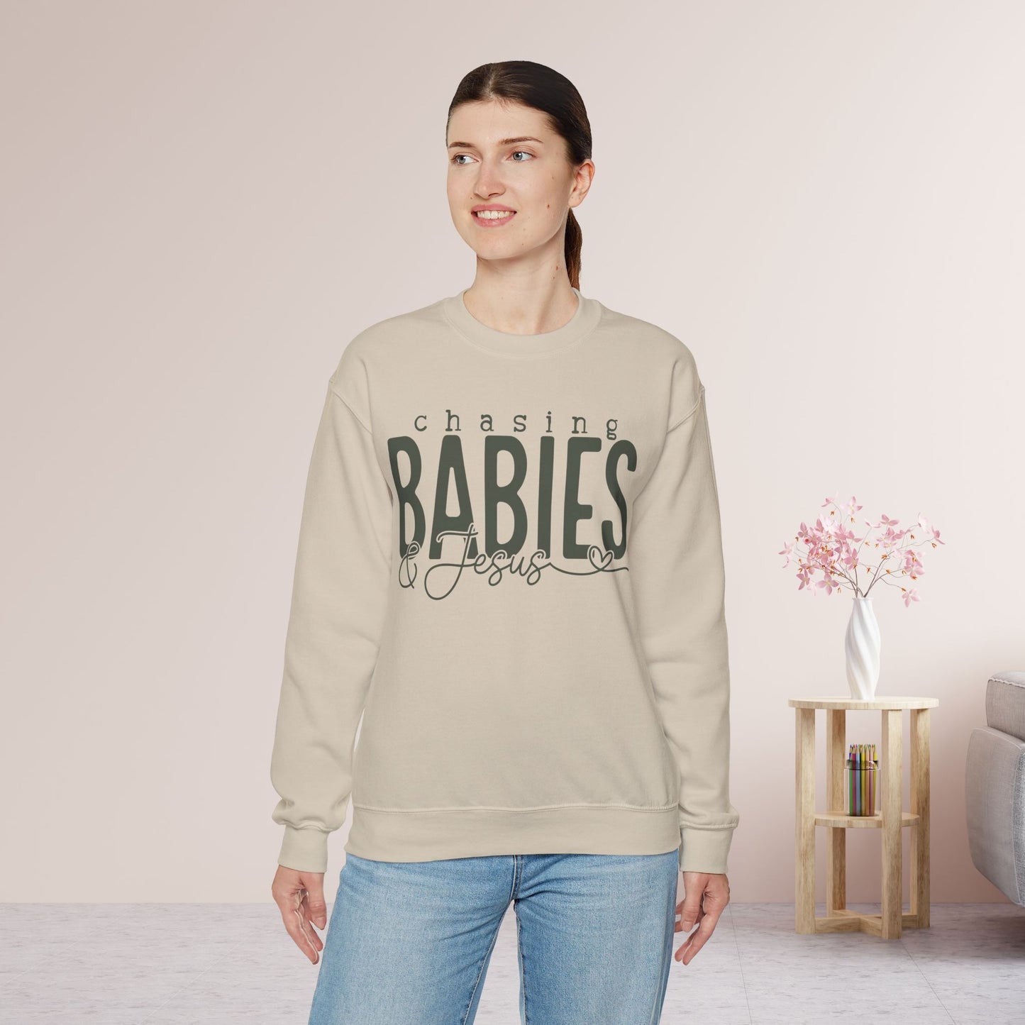 Chasing Babies & Jesus Sweatshirt - Christian Mom Sweatshirt