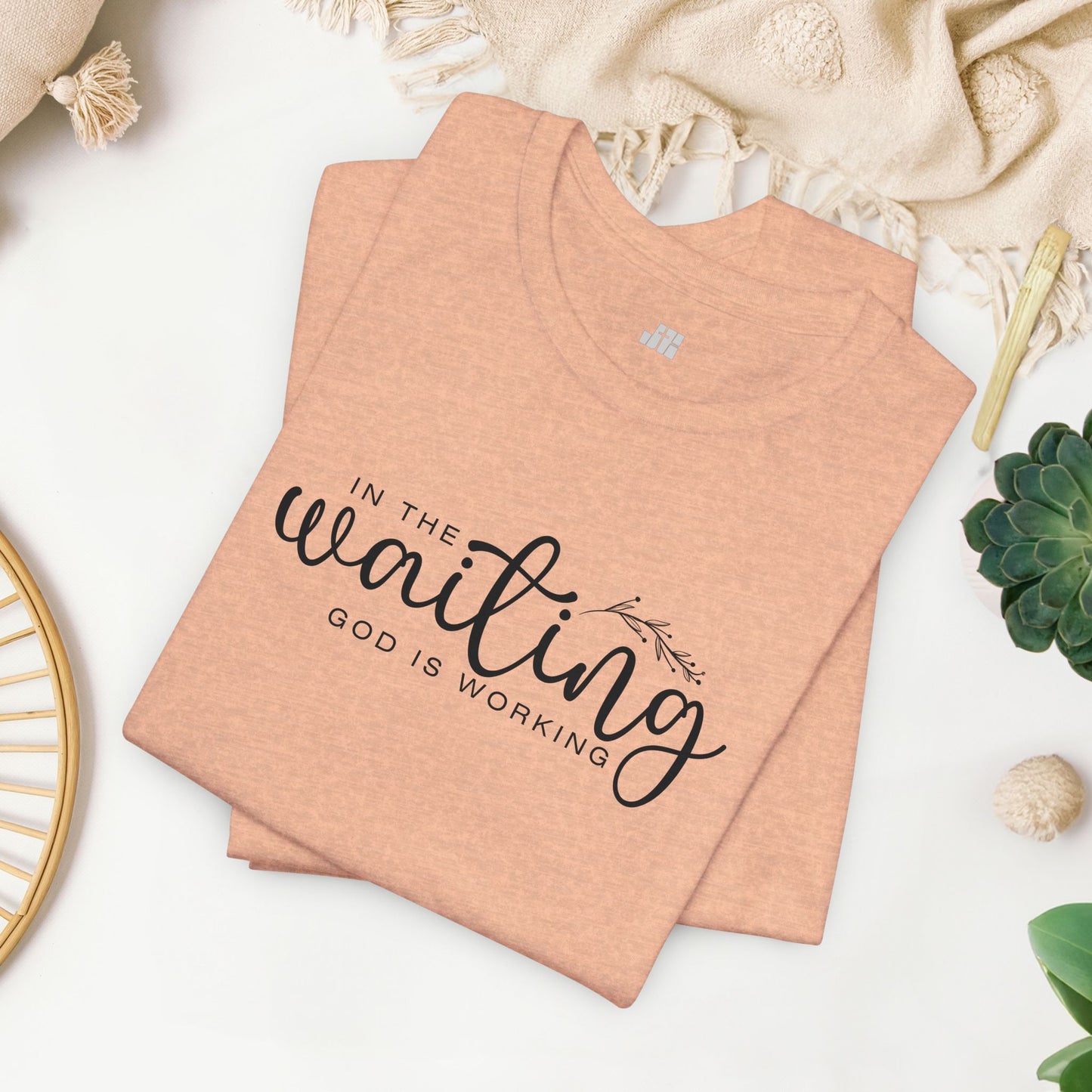 In the Waiting God is Working Christian Soft Cotton Tee