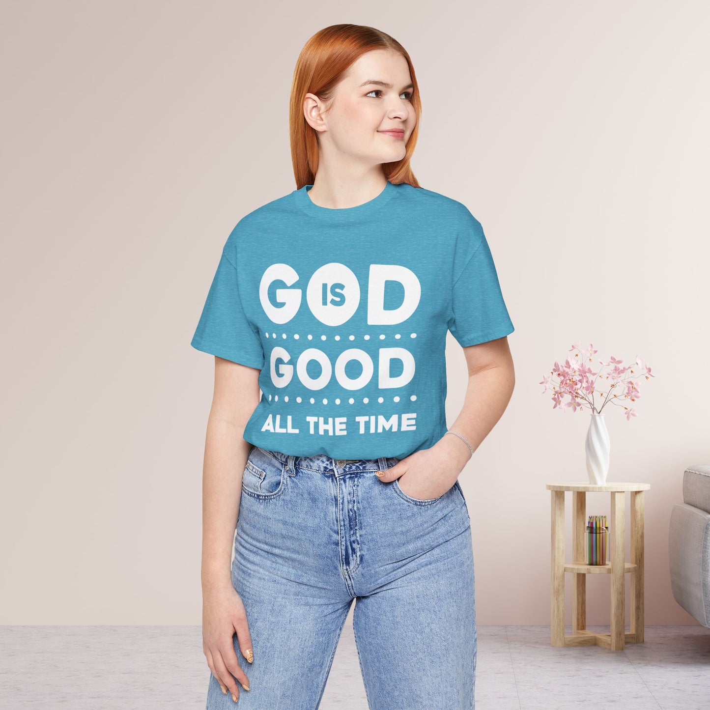 God Is Good All The Time Soft Cotton Tee - Christian Tee