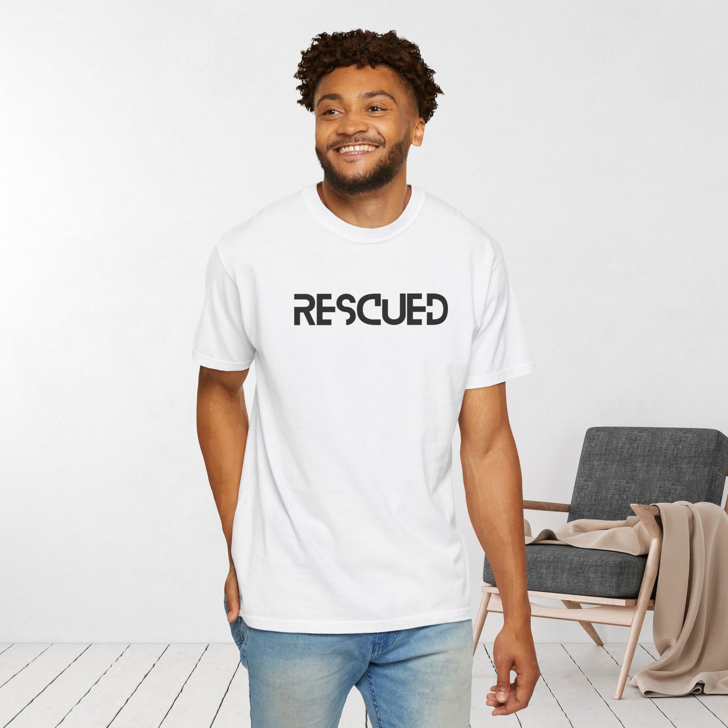 Rescued T-shirt - He Left The 99 to Rescue Me Comfort Colors Christian Shirt