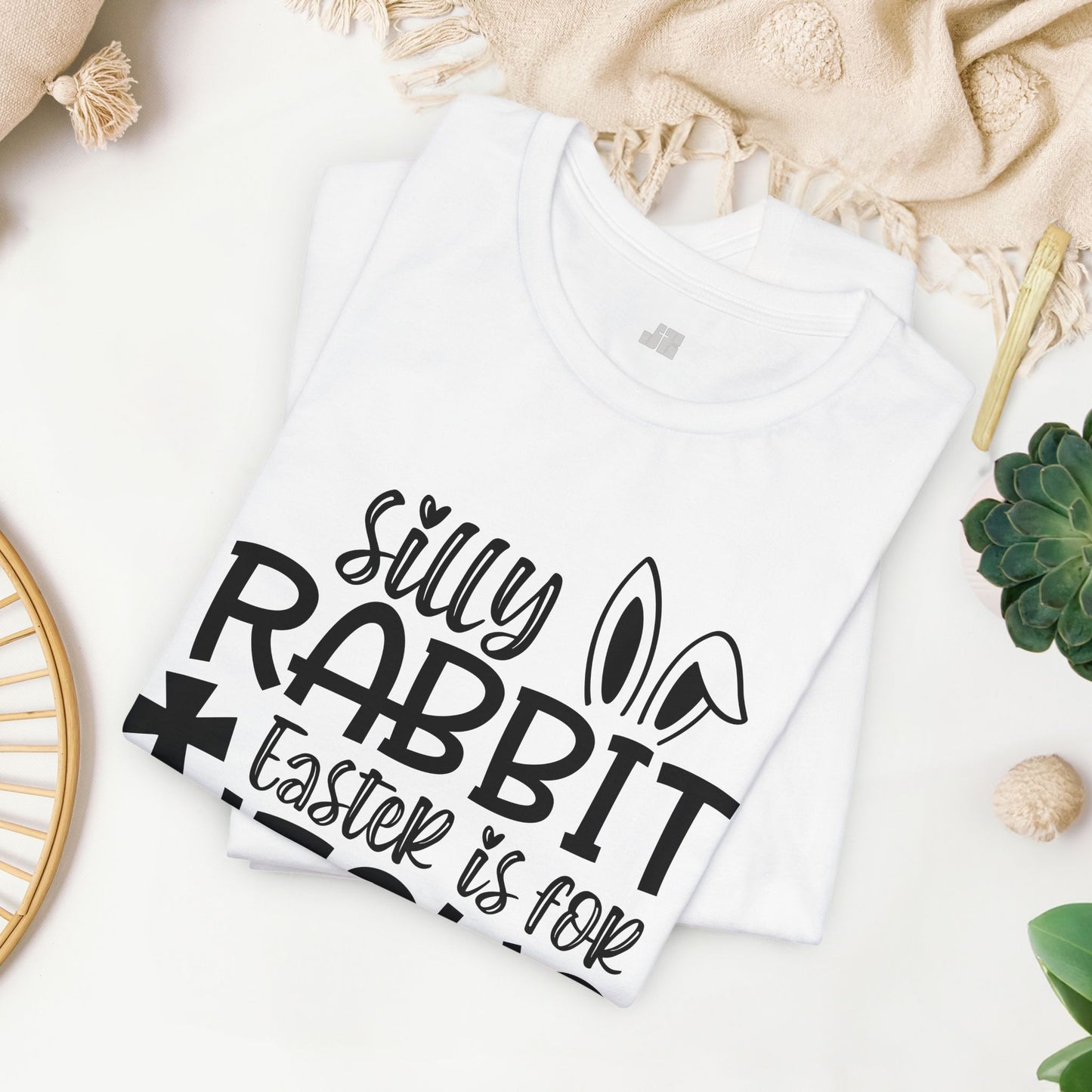 Silly Rabbit Easter is for Jesus Christian Soft Cotton Tee - Easter Shirt