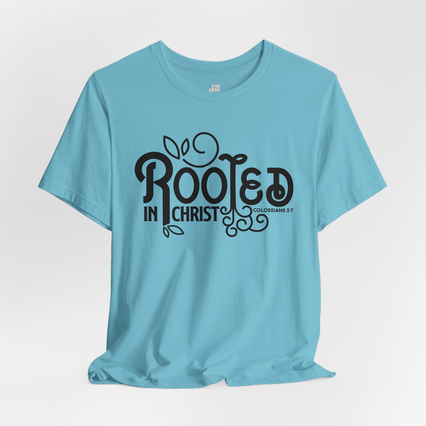 Rooted in Christ Soft Cotton Tee - Bible Verse Christian T-shirt