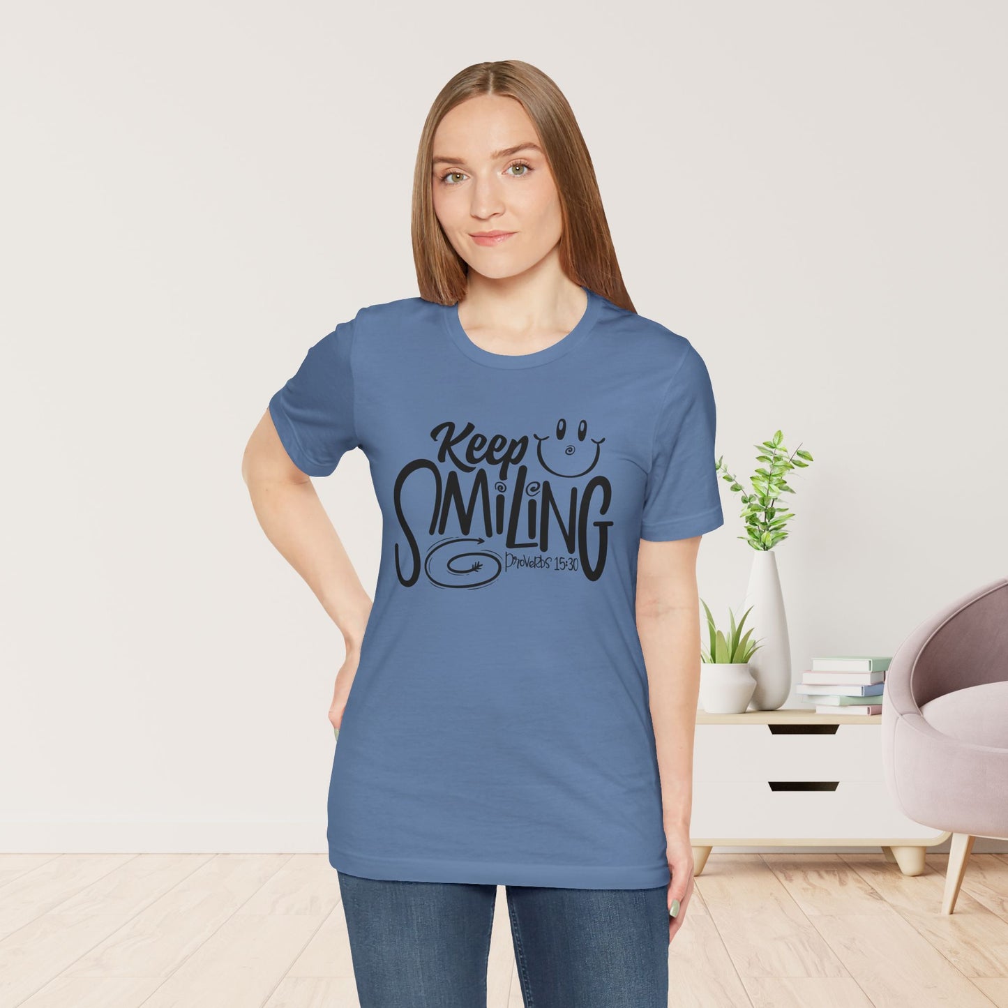 Keep Smiling Soft Cotton Tee - Bible Verse Christian Tee