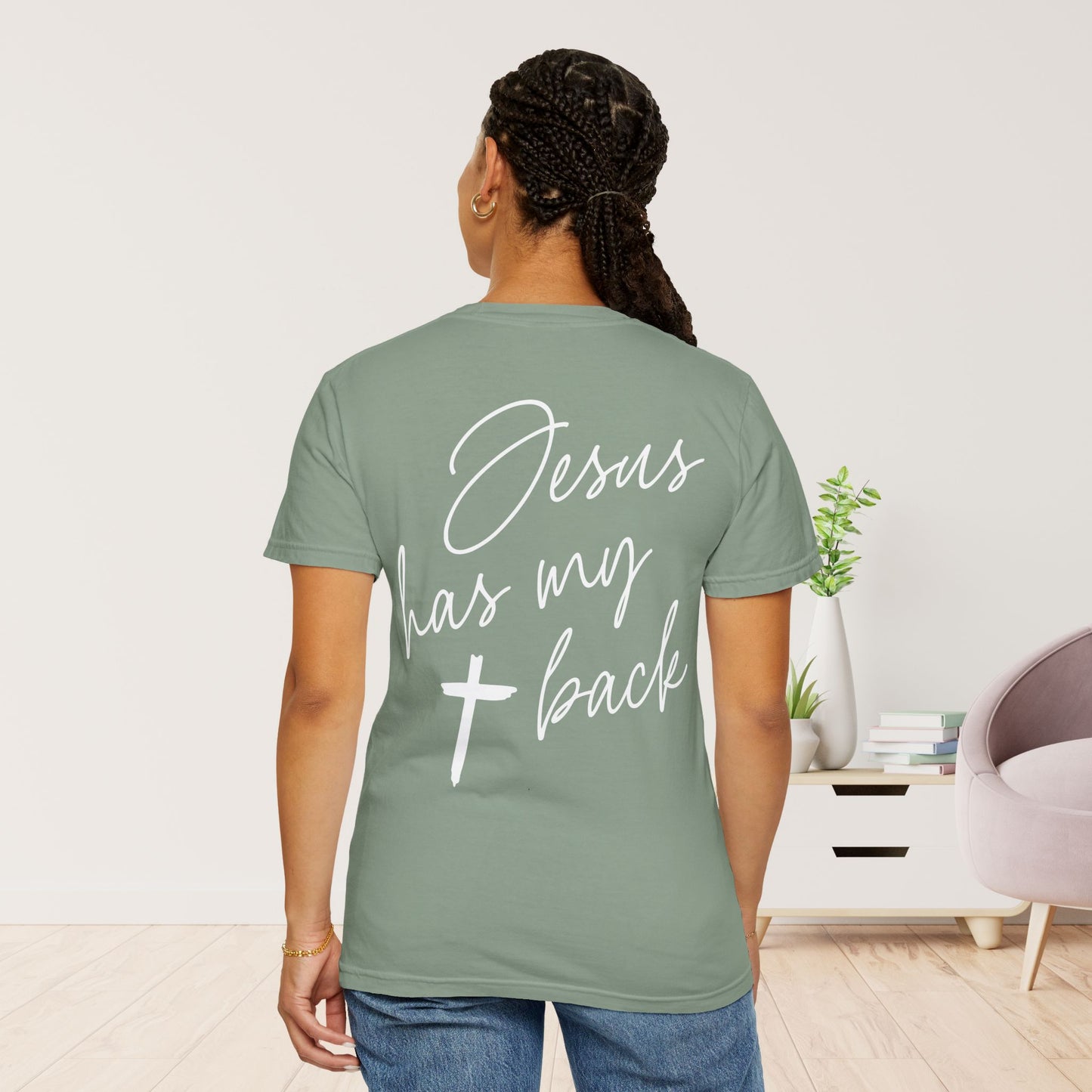 Comfort Colors Jesus Has My Back Christian Shirt