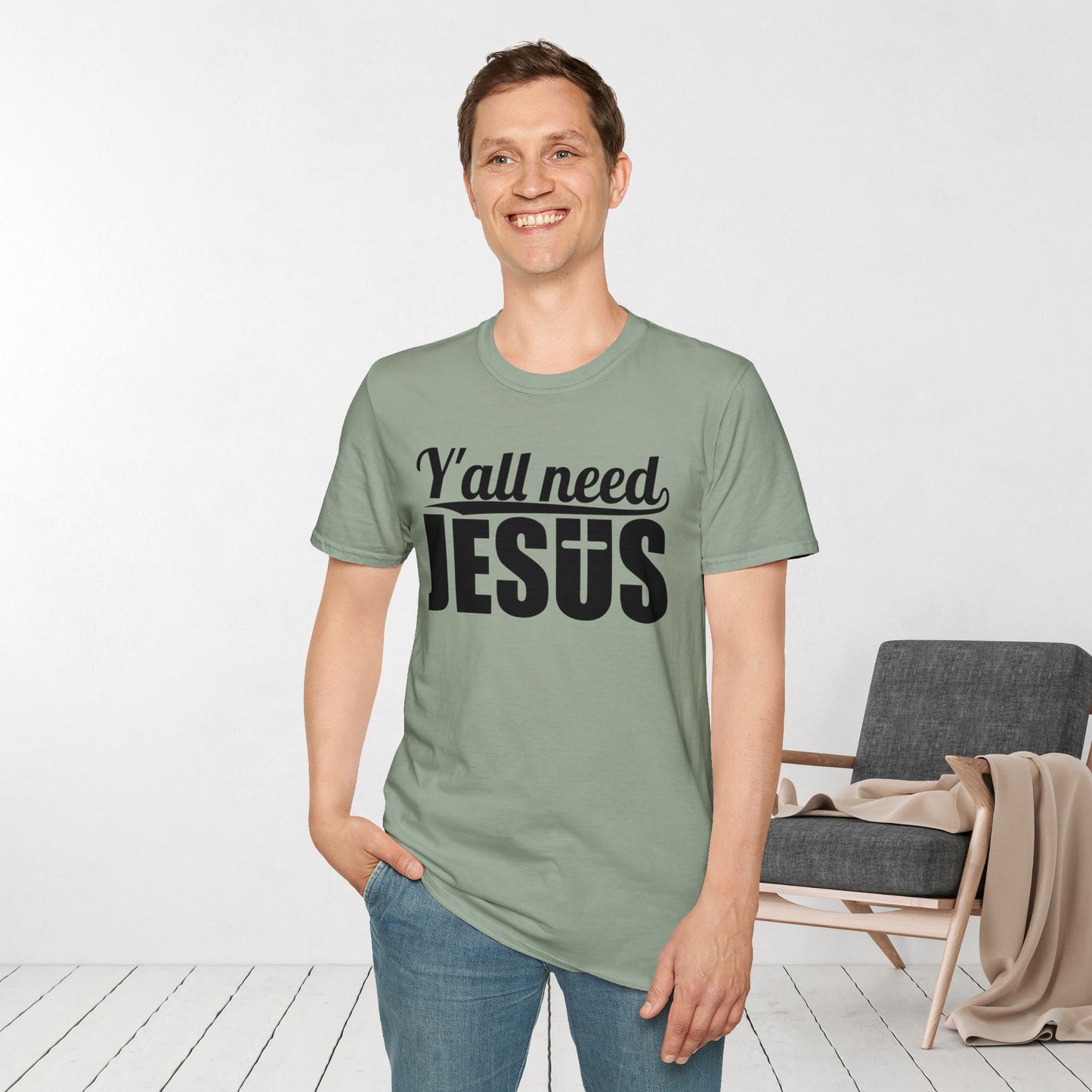 Y'all Need Jesus Softstyle T-shirt - Christian Shirt