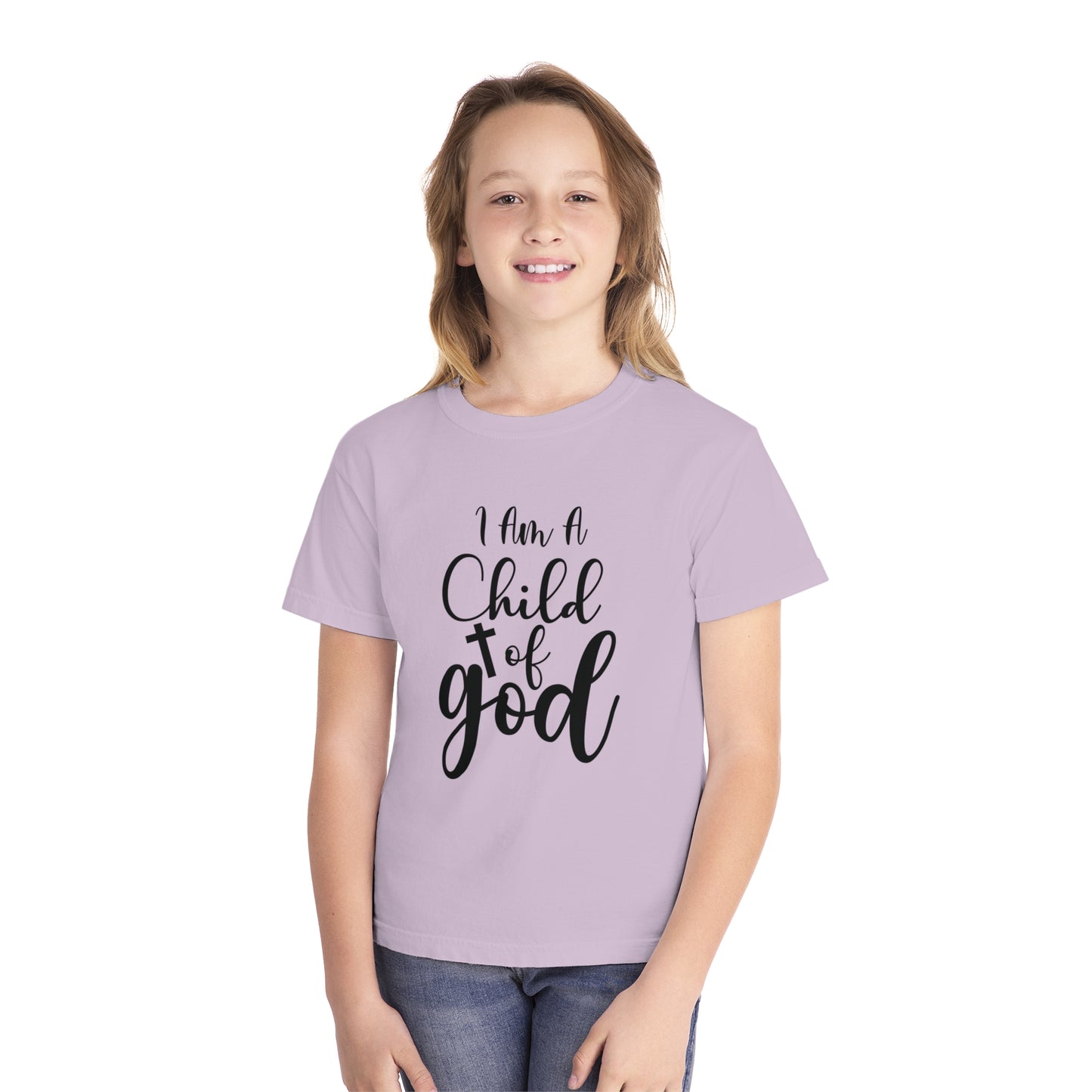 I Am A Child Of God Comfort Colors Youth Christian Tee