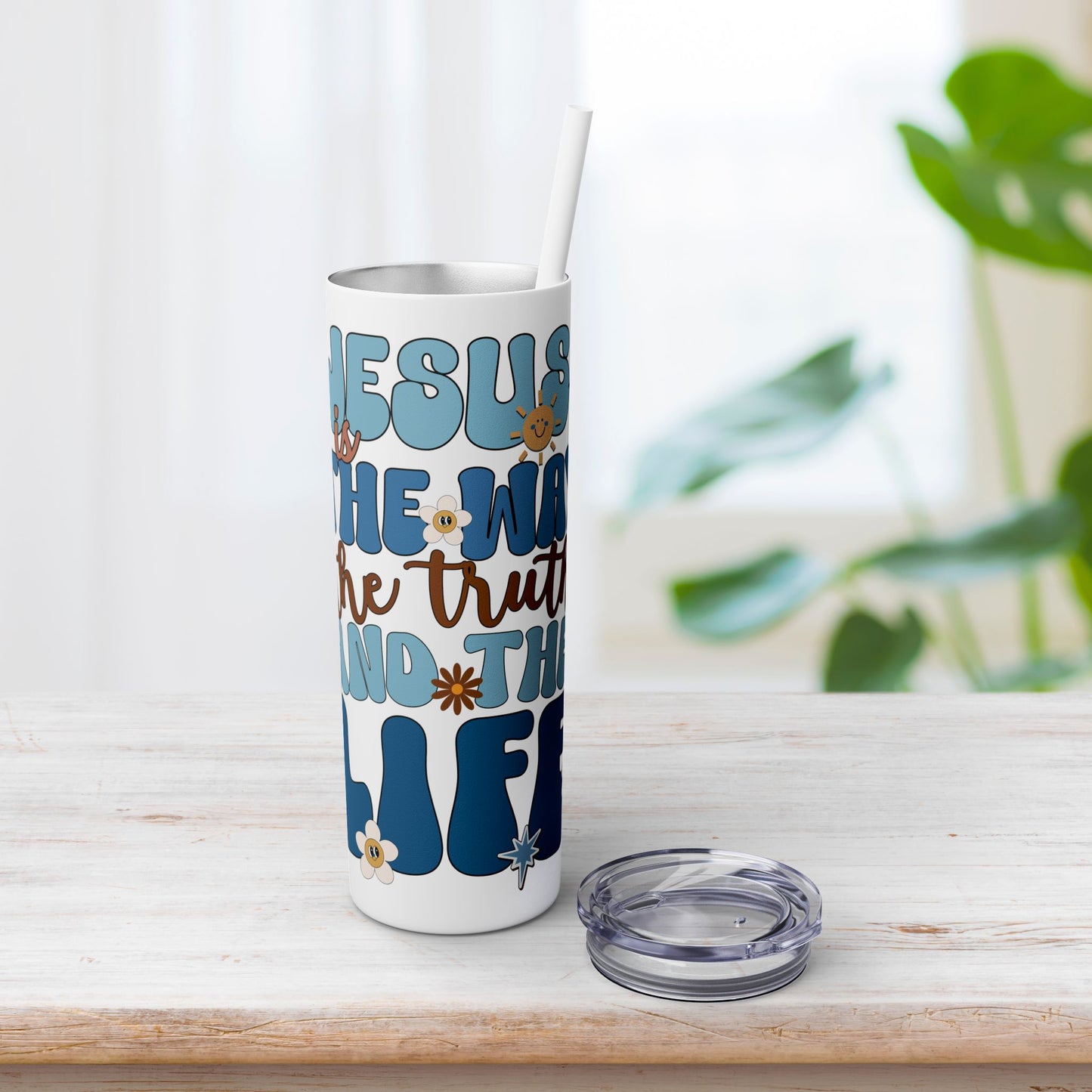 Jesus is The Way The Truth and The Life Skinny Tumbler with Straw - 20oz