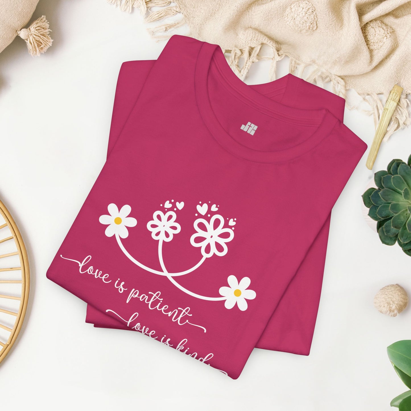 Love is Patient Love is Kind Bible Verse Soft Cotton Tee - Christian Shirt