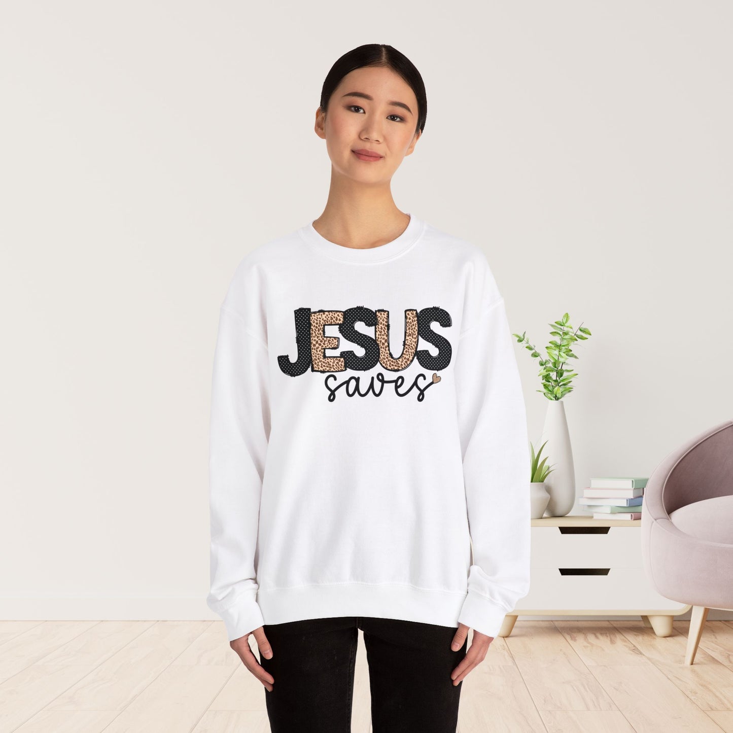 Jesus Saves Sweatshirt - Christian Crewneck Pullover