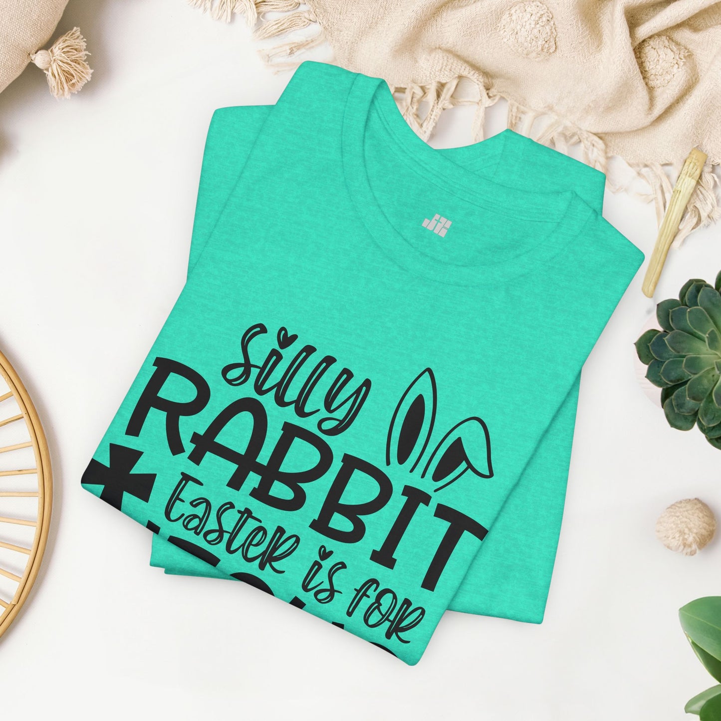 Silly Rabbit Easter is for Jesus Christian Soft Cotton Tee - Easter Shirt