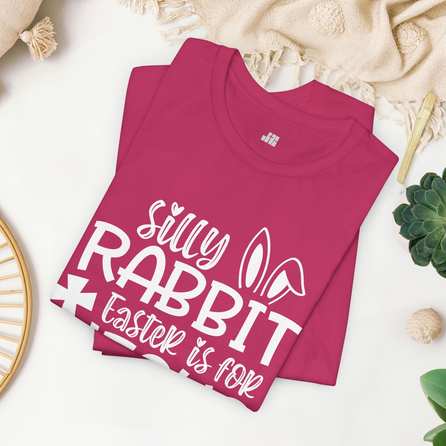 Silly Rabbit Easter is for Jesus Christian Soft Cotton Tee