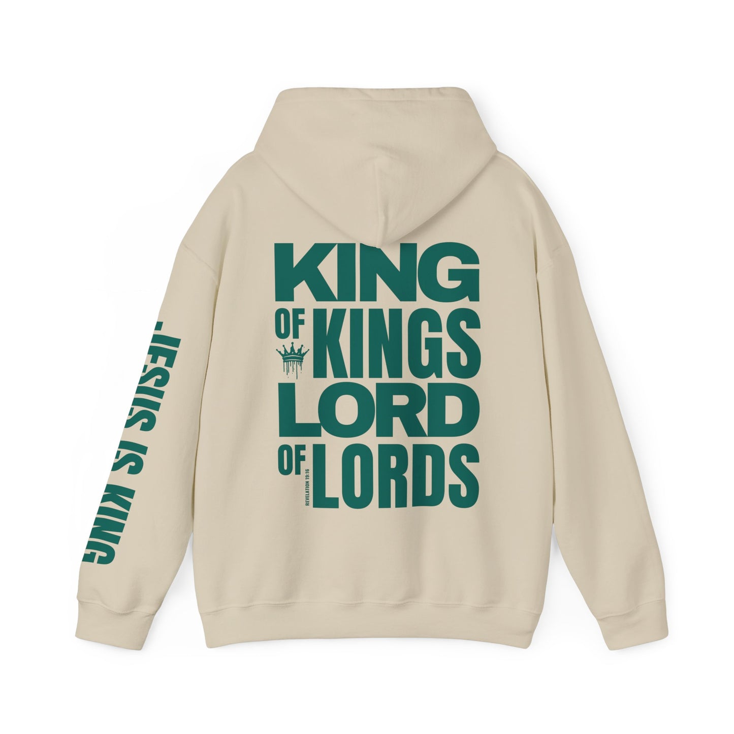 Jesus is King Hoodie - Revelation 19:16 Bible Verse Christian Hoodie