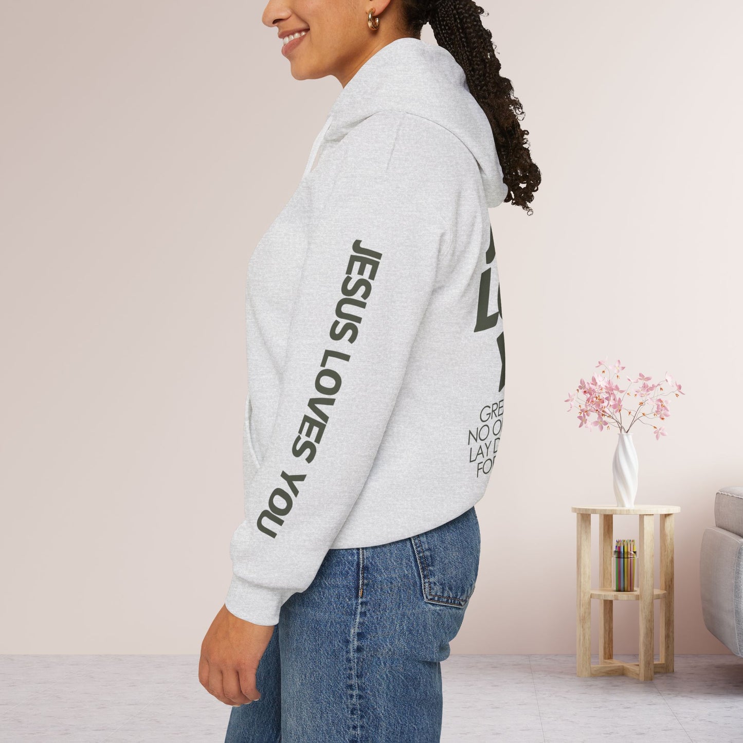 Jesus Loves You Hoodie - John 15:13 Bible Verse Christian Hoodie