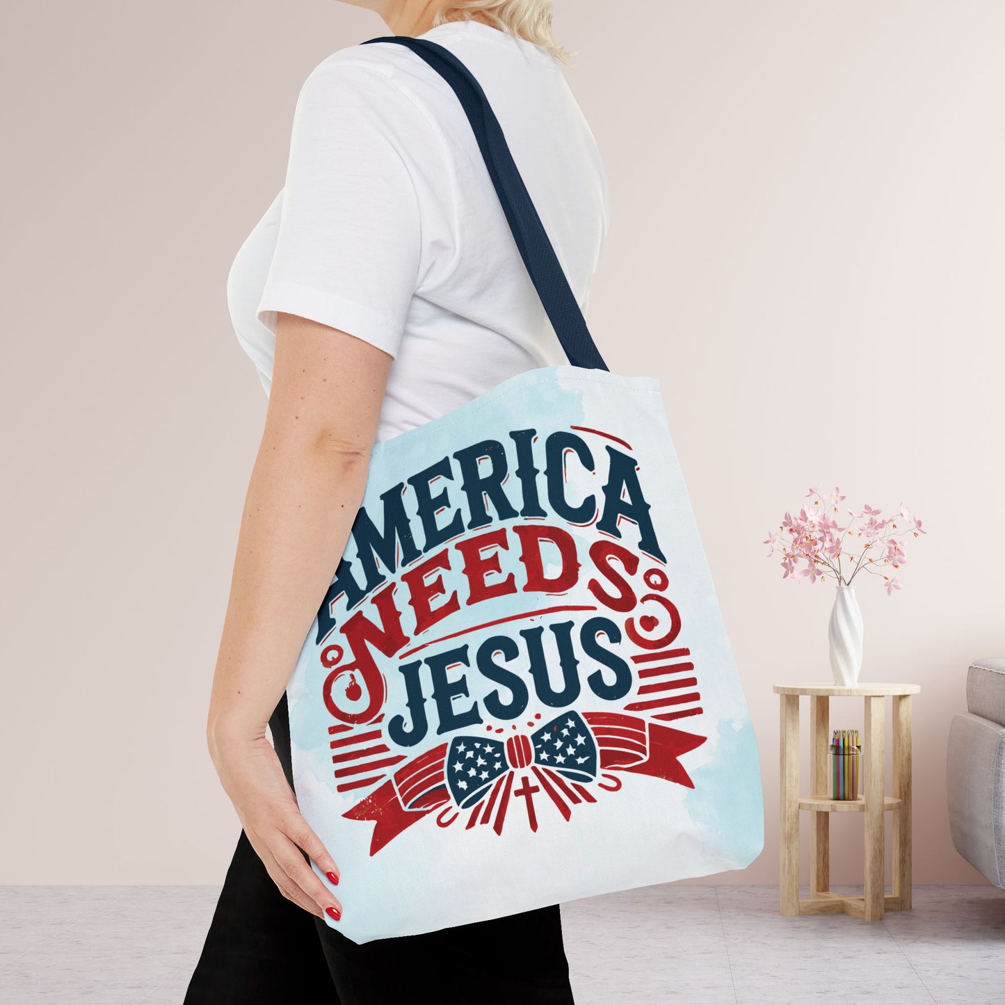 America Needs Jesus Tote Bag - Christian Tote Bag