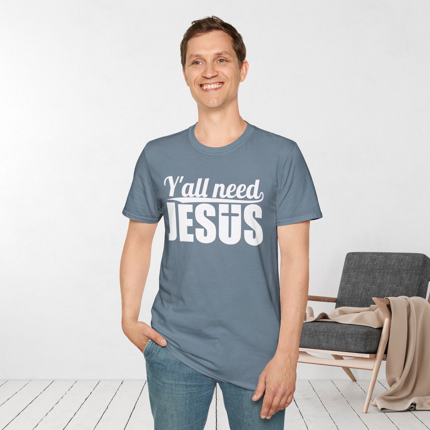 Y'all Need Jesus Softstyle T-shirt - Christian Shirt