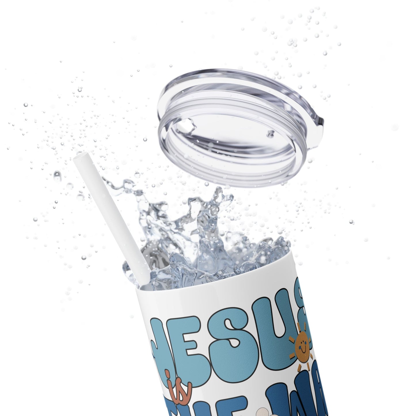 Jesus is The Way The Truth and The Life Skinny Tumbler with Straw - 20oz