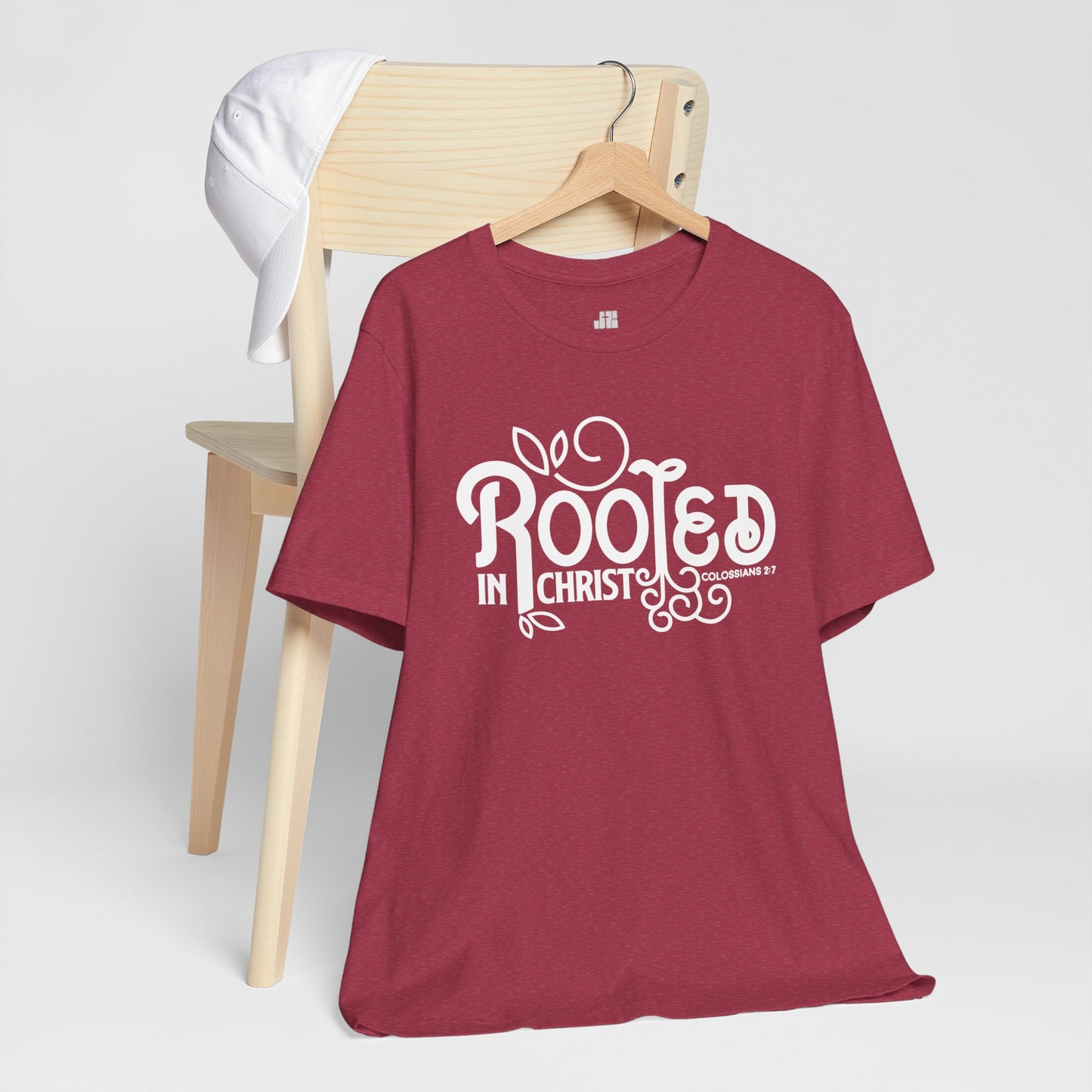 Rooted in Christ Shirt - Bible Verse Christian Soft Cotton Tee