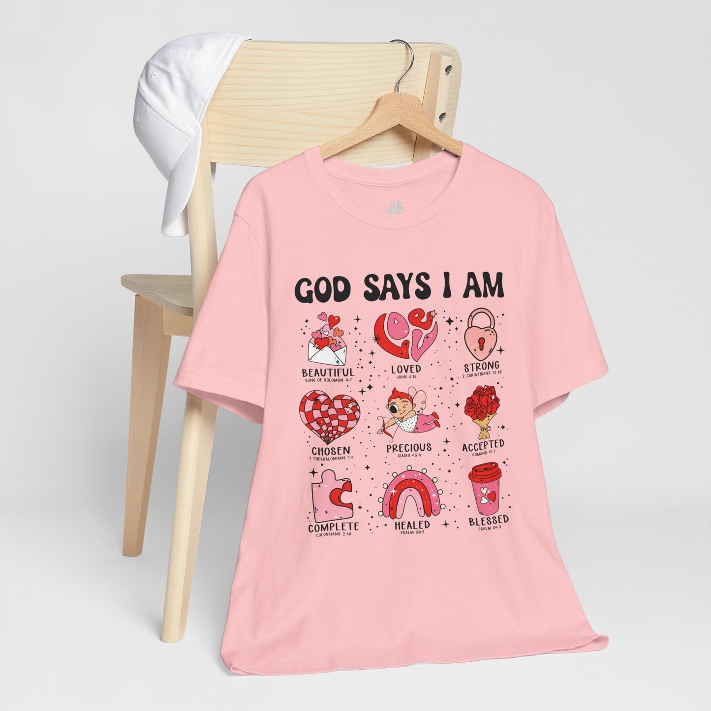 God Says I Am... Soft Cotton Tee - Christian Valentine's Day Shirt