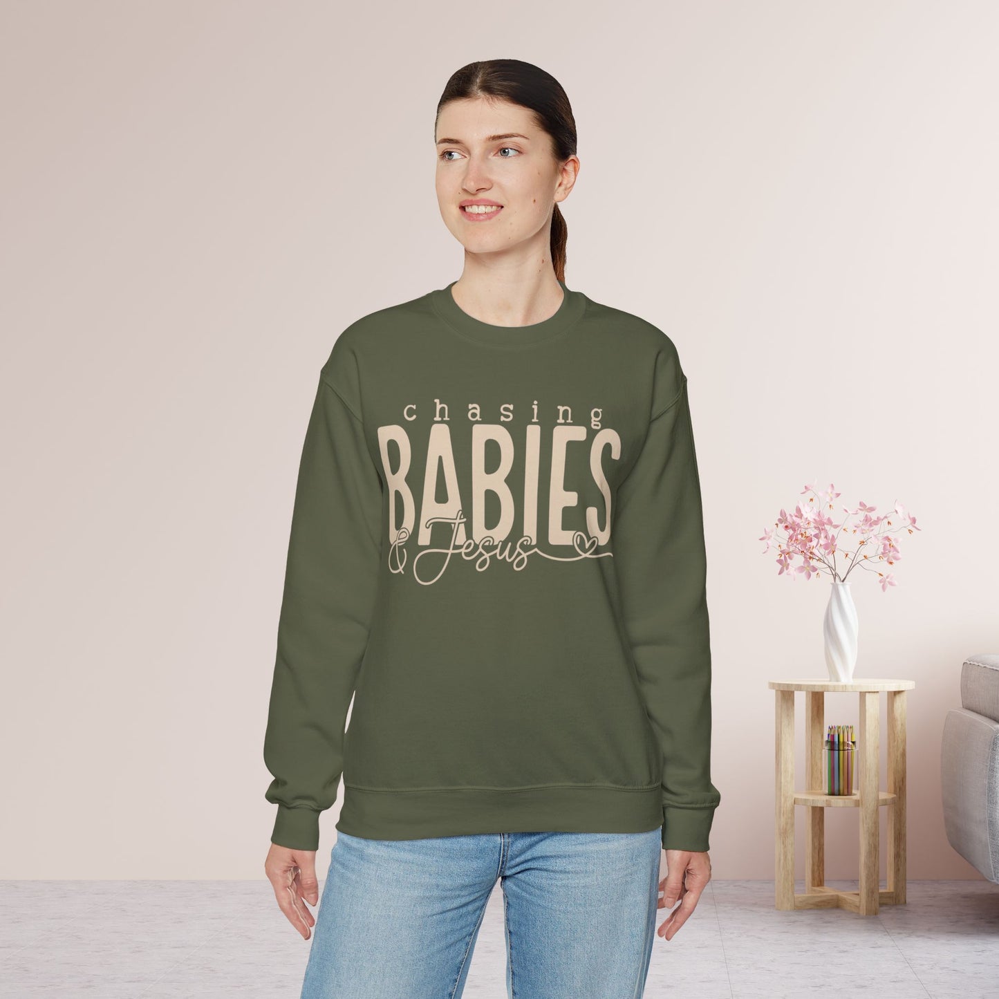 Chasing Babies & Jesus Sweatshirt - Christian Mom Sweatshirt