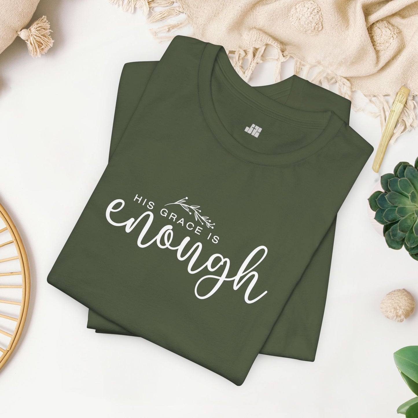 His Grace is Enough Soft Cotton Tee - Christian Shirt