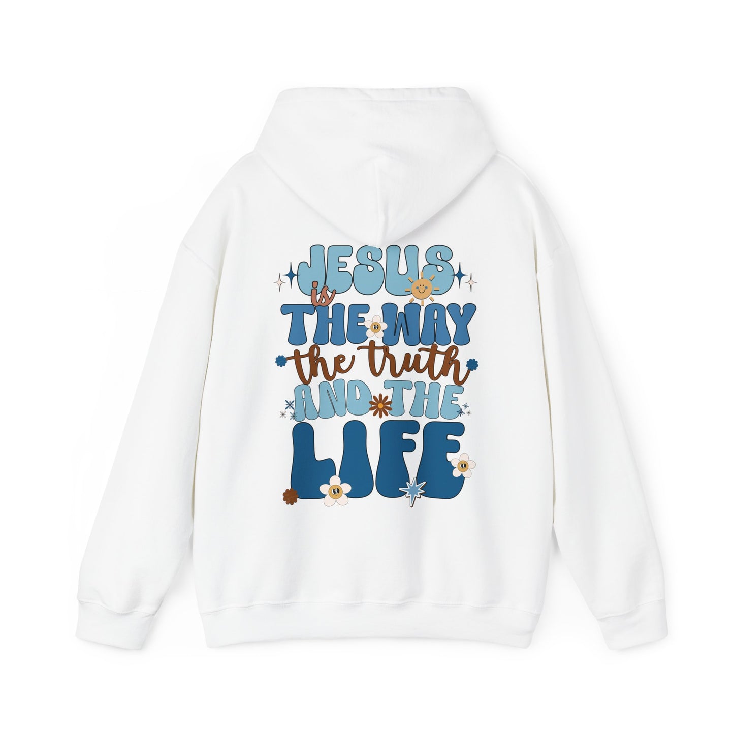 Blue Jesus is the Way John 14:6 Bible Verse Christian Hoodie