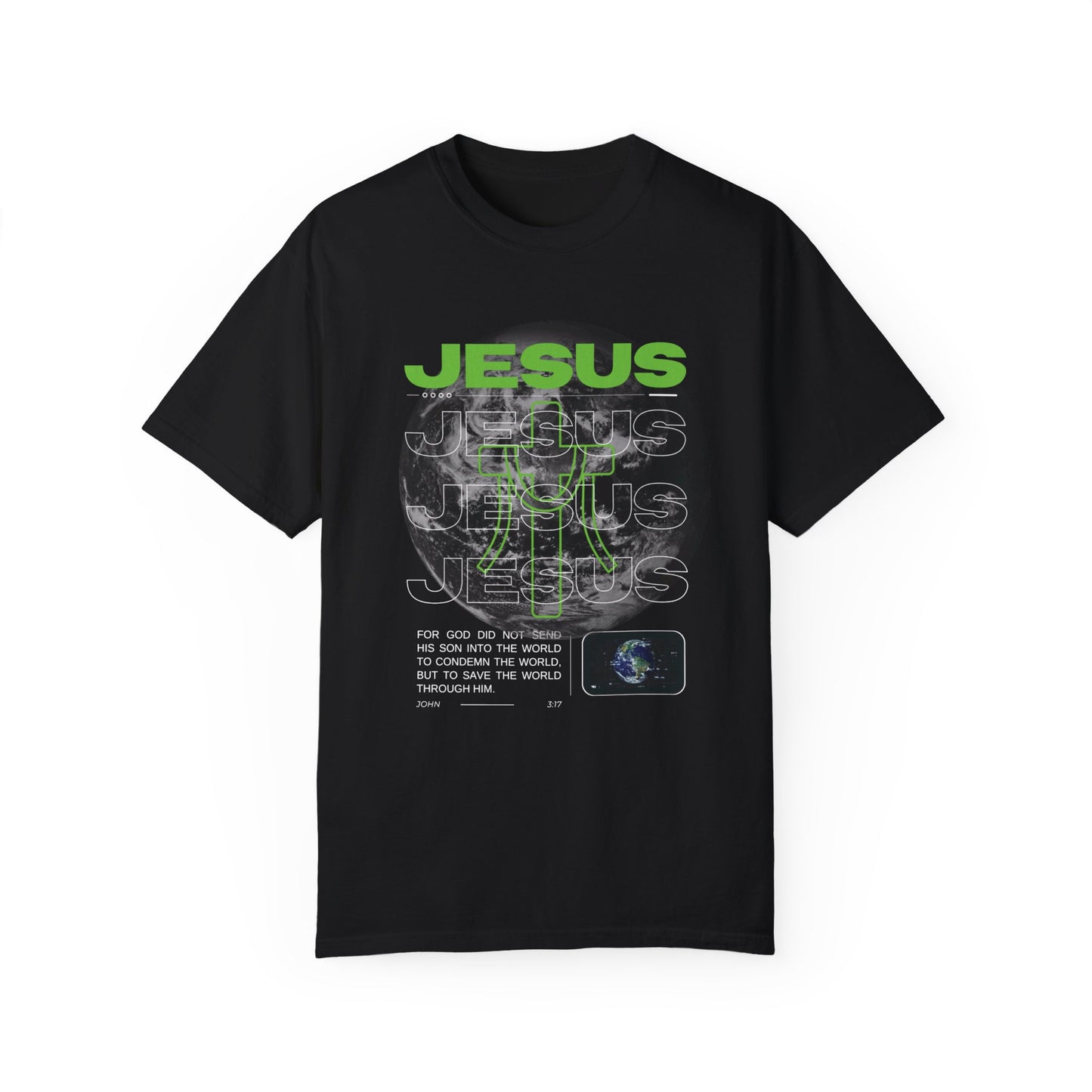 Comfort Colors Men's Jesus Shirt - Bible Verse Shirt John 3:17