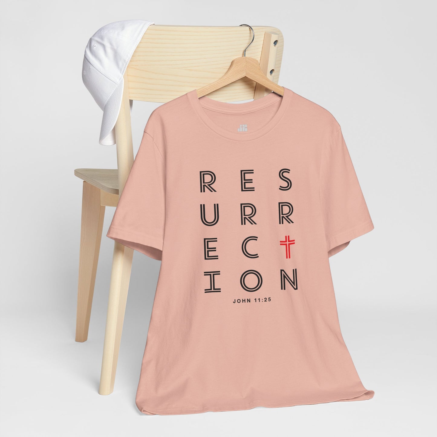 Resurrection Soft Cotton Tee - John 11:25 Bible Verse Christian Tee