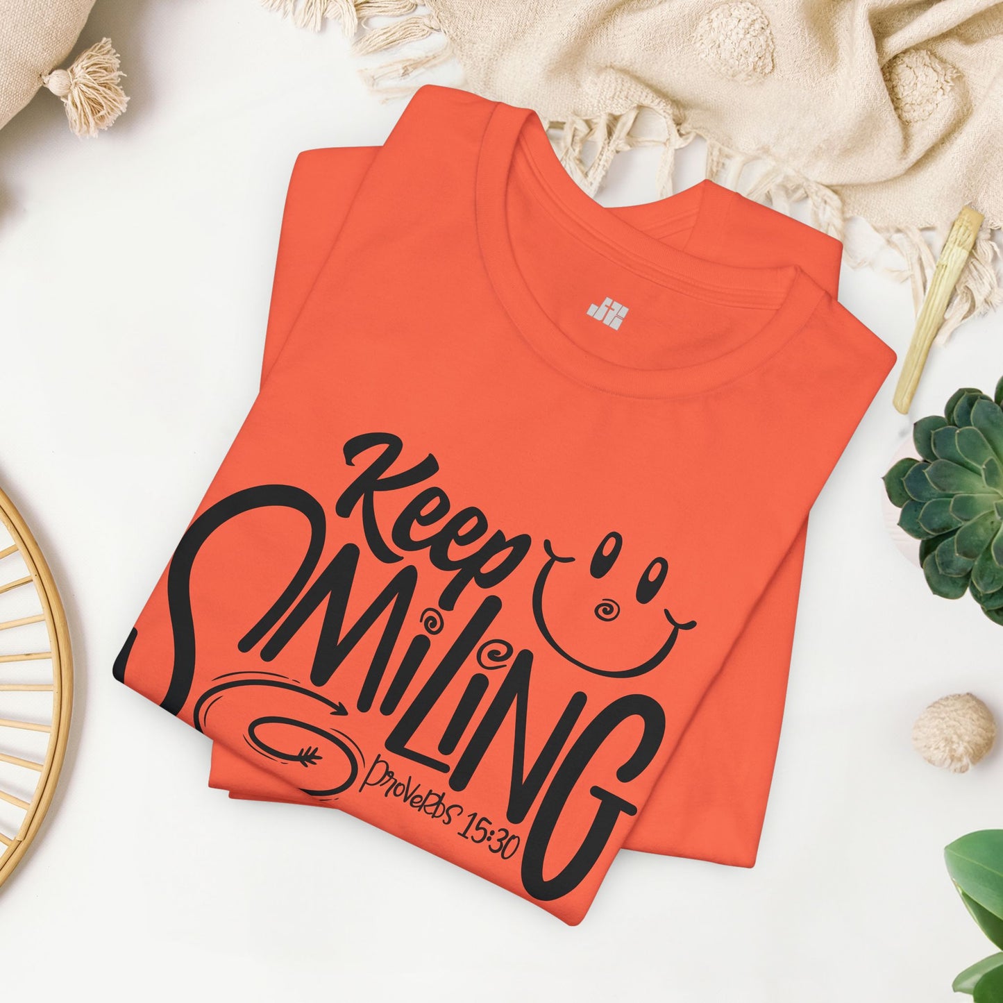 Keep Smiling Soft Cotton Tee - Bible Verse Christian Tee