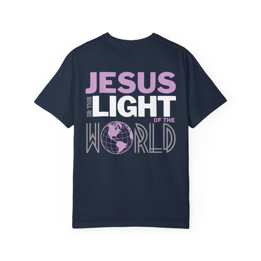 Jesus is the Light of the World Comfort Colors Shirt - John 8:12 Bible Verse Christian Shirt