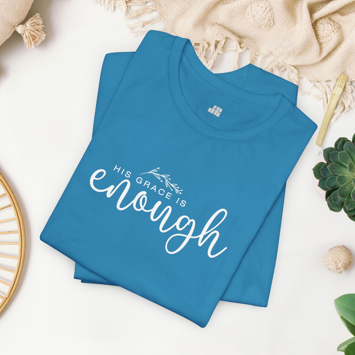 His Grace is Enough Soft Cotton Tee - Christian Shirt