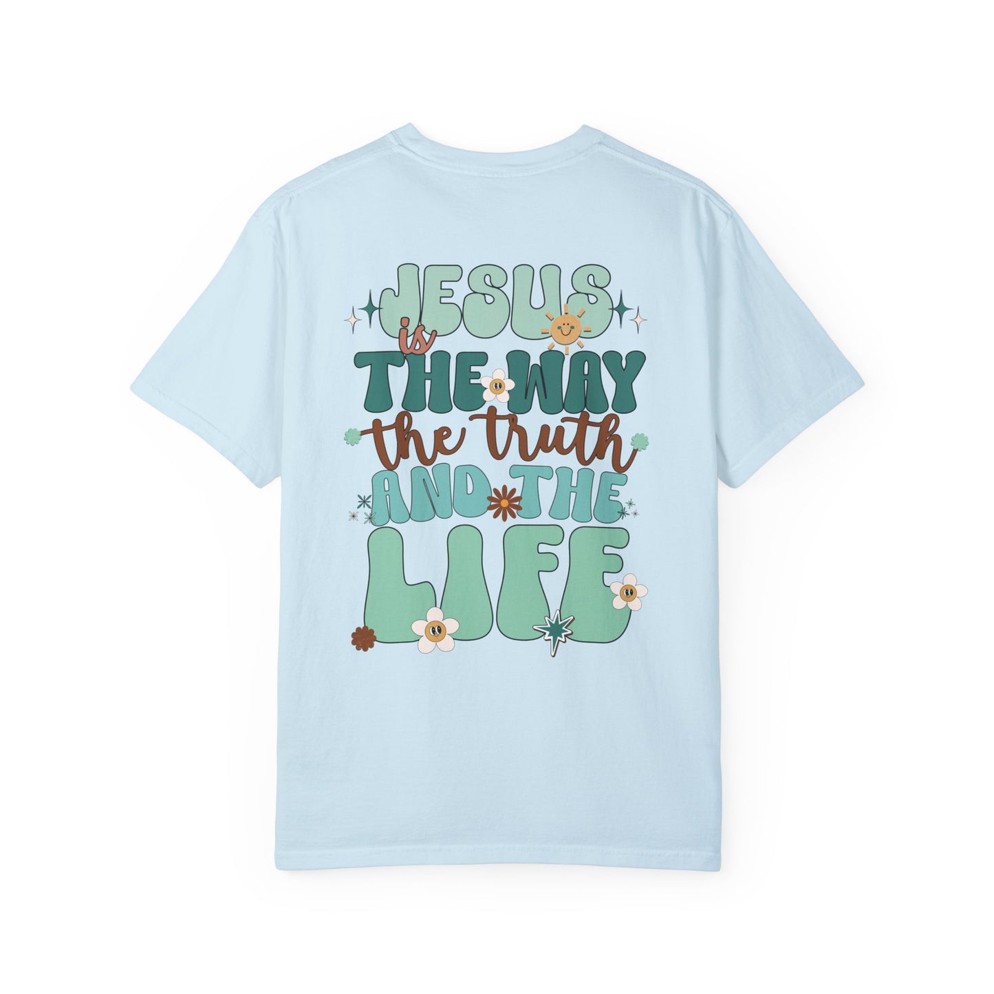 Comfort Colors Green Jesus is the Way John 14:6 Bible Verse Christian Shirt