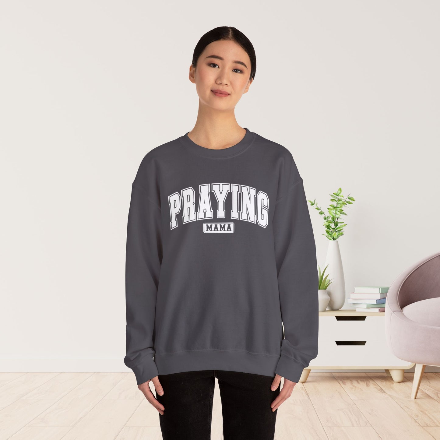 Praying Mama Sweatshirt - Christian Mom Crewneck Pullover