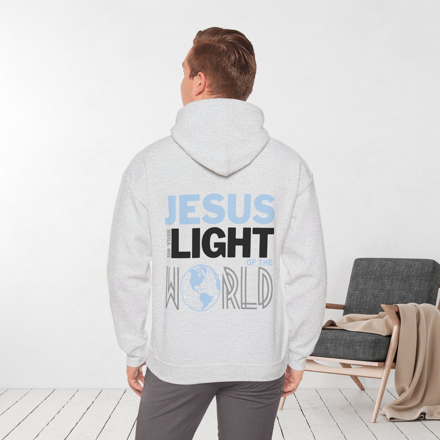 Jesus is the Light of the World Hoodie - John 8:12 Bible Verse Christian Hoodie