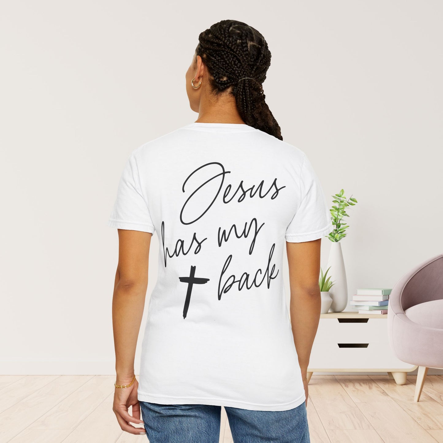 Comfort Colors Jesus Has My Back Christian Tee