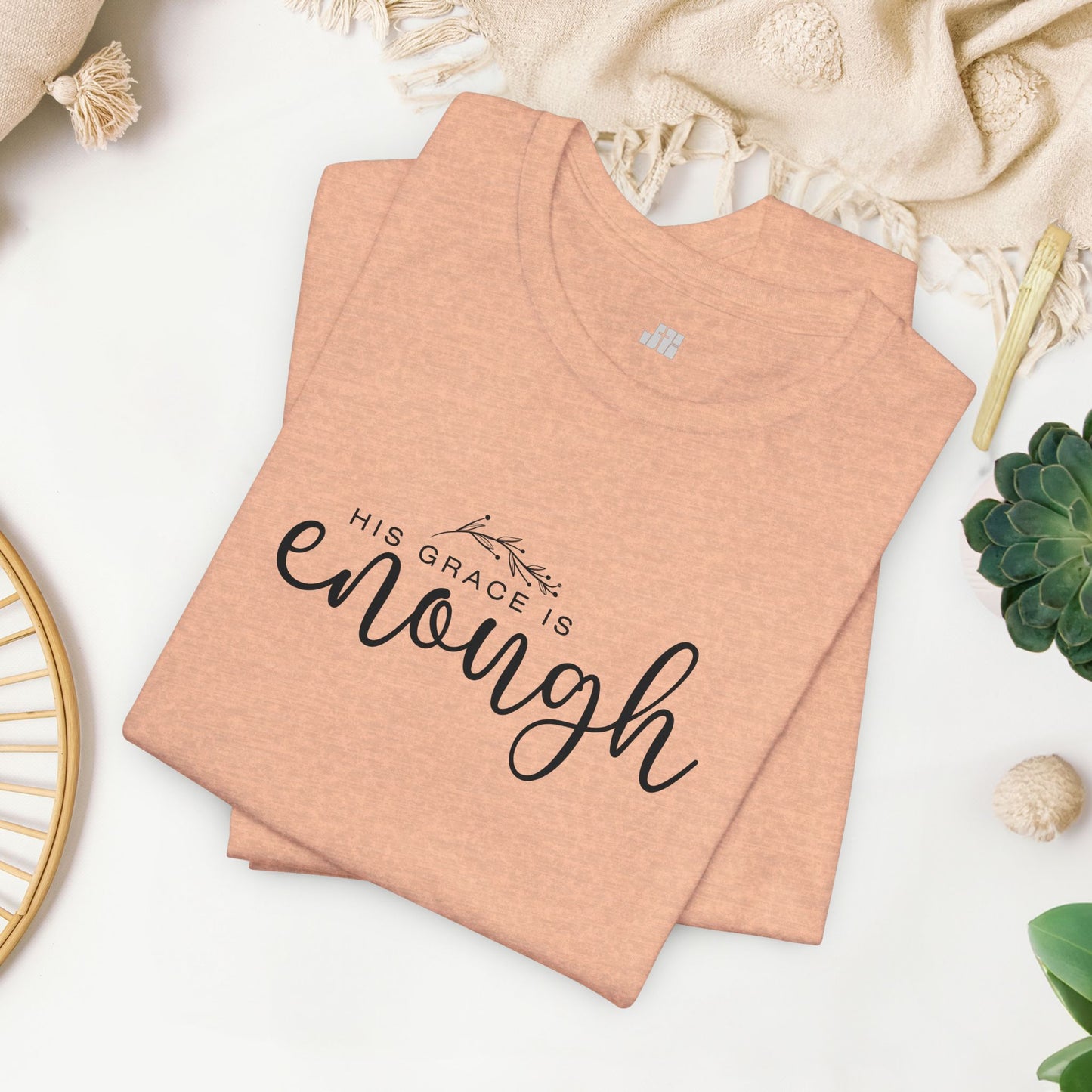 His Grace is Enough Soft Cotton Tee - Christian Shirt