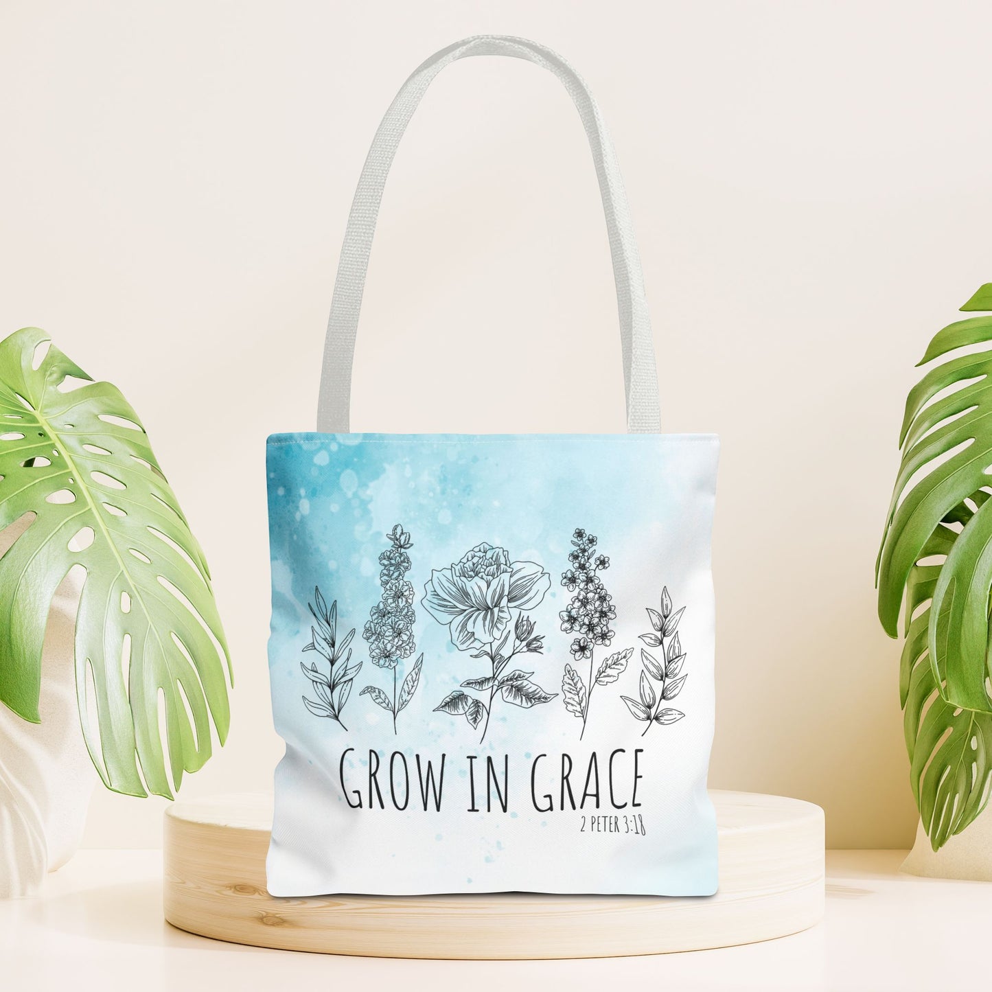 Grow in Grace Tote Bag - Christian Tote Bag