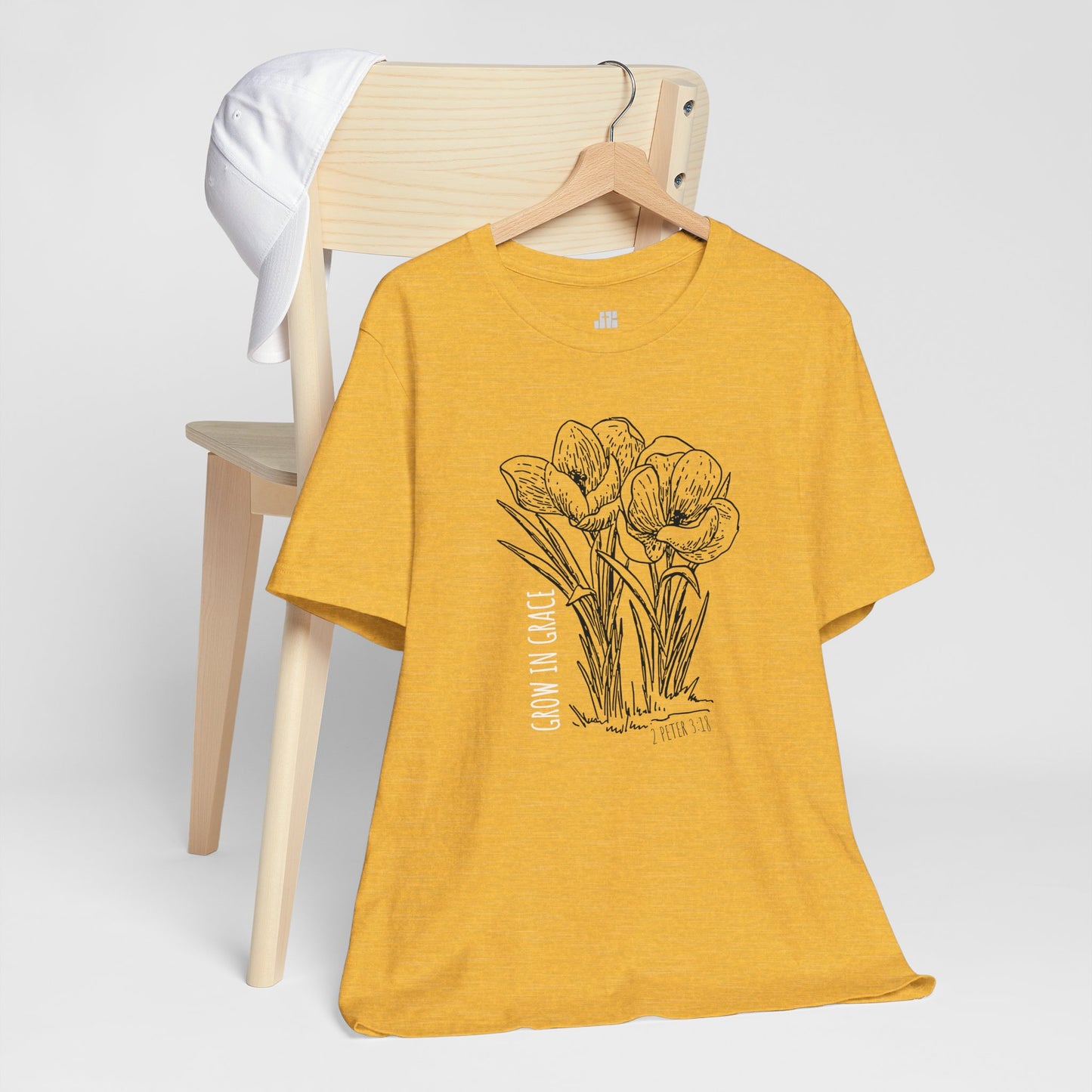 Spring Grow in Grace Soft Cotton Tee - Bible Verse T-shirt