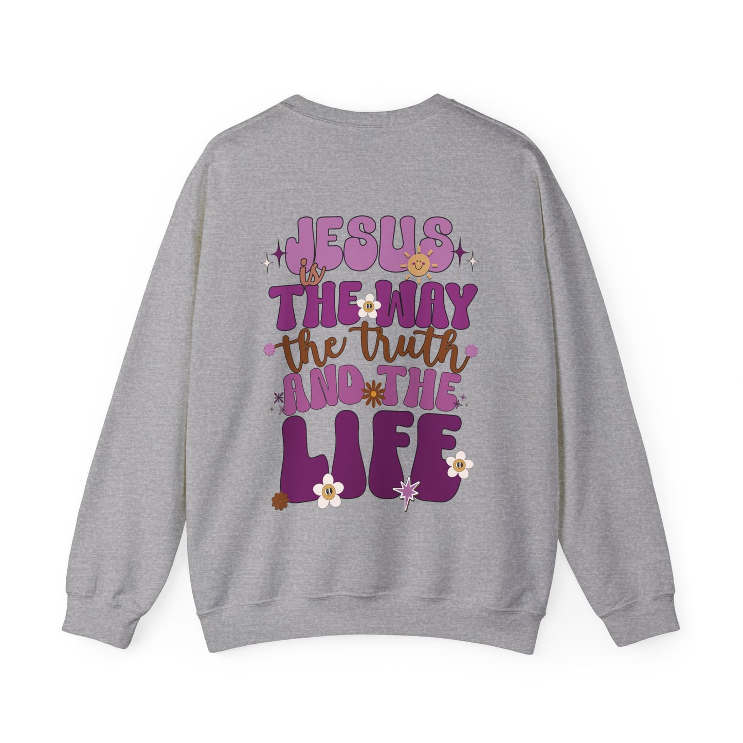 Purple Jesus is the Way John 14:6 Bible Verse Christian Sweatshirt