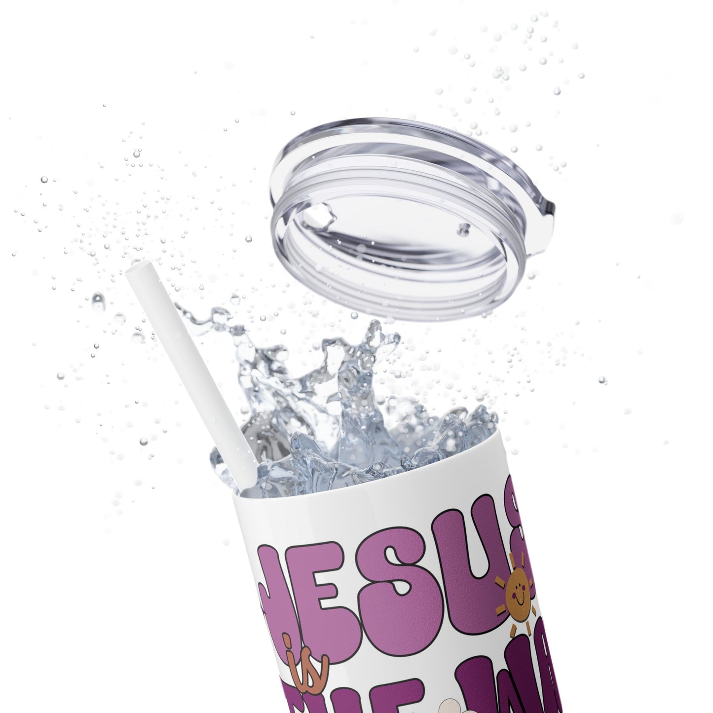 Jesus is The Way The Truth and The Life Skinny Tumbler with Straw - 20oz