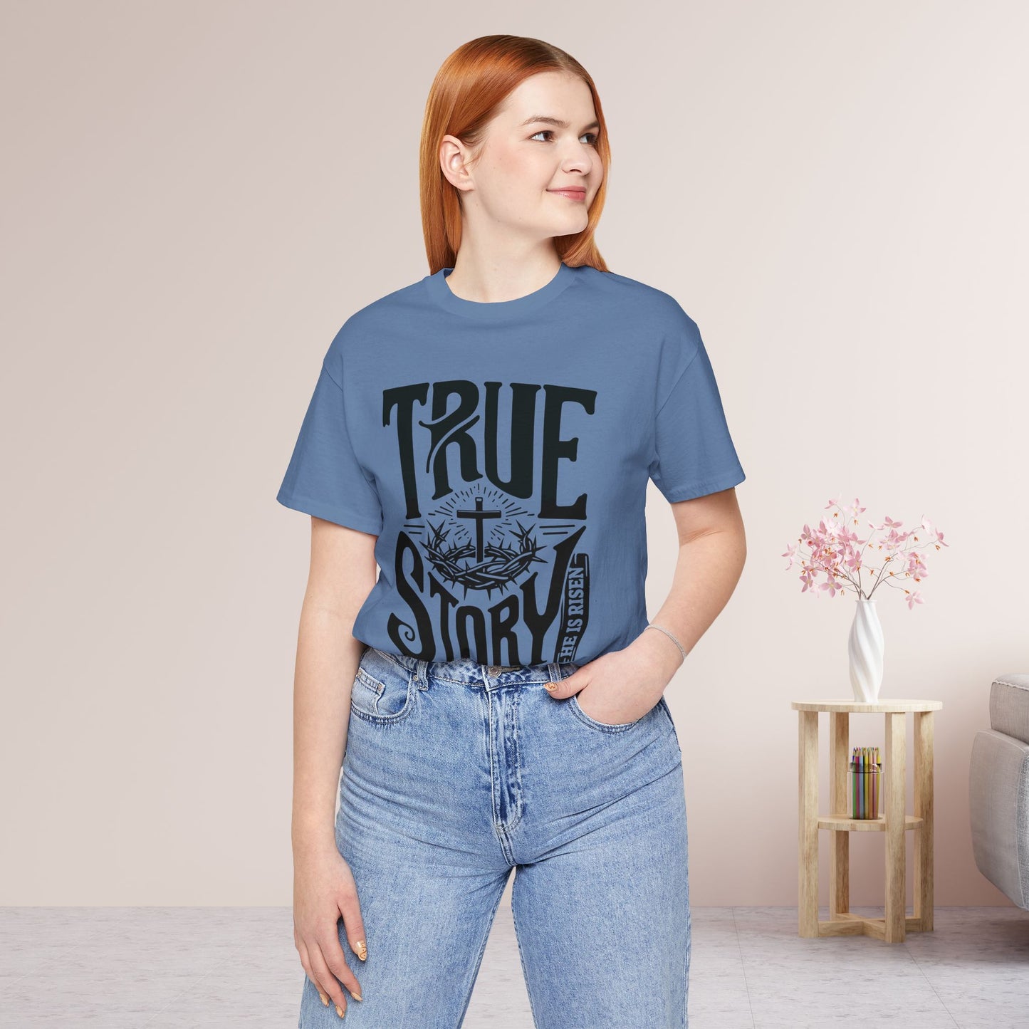 True Story He is Risen Christian Soft Cotton Tee - Easter Shirt