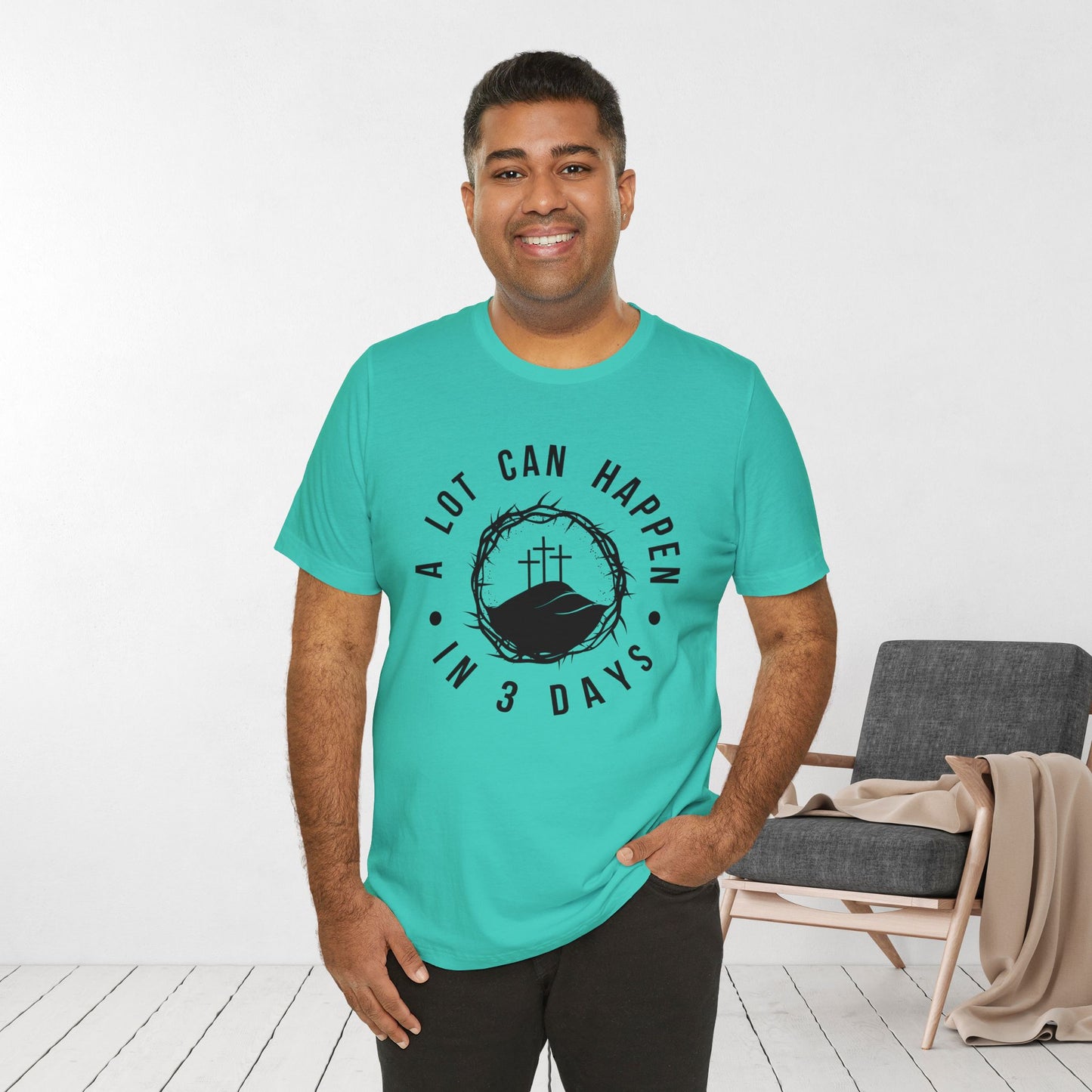 A Lot Can Happen in Three Days Christian Soft Cotton Tee - Easter Shirt