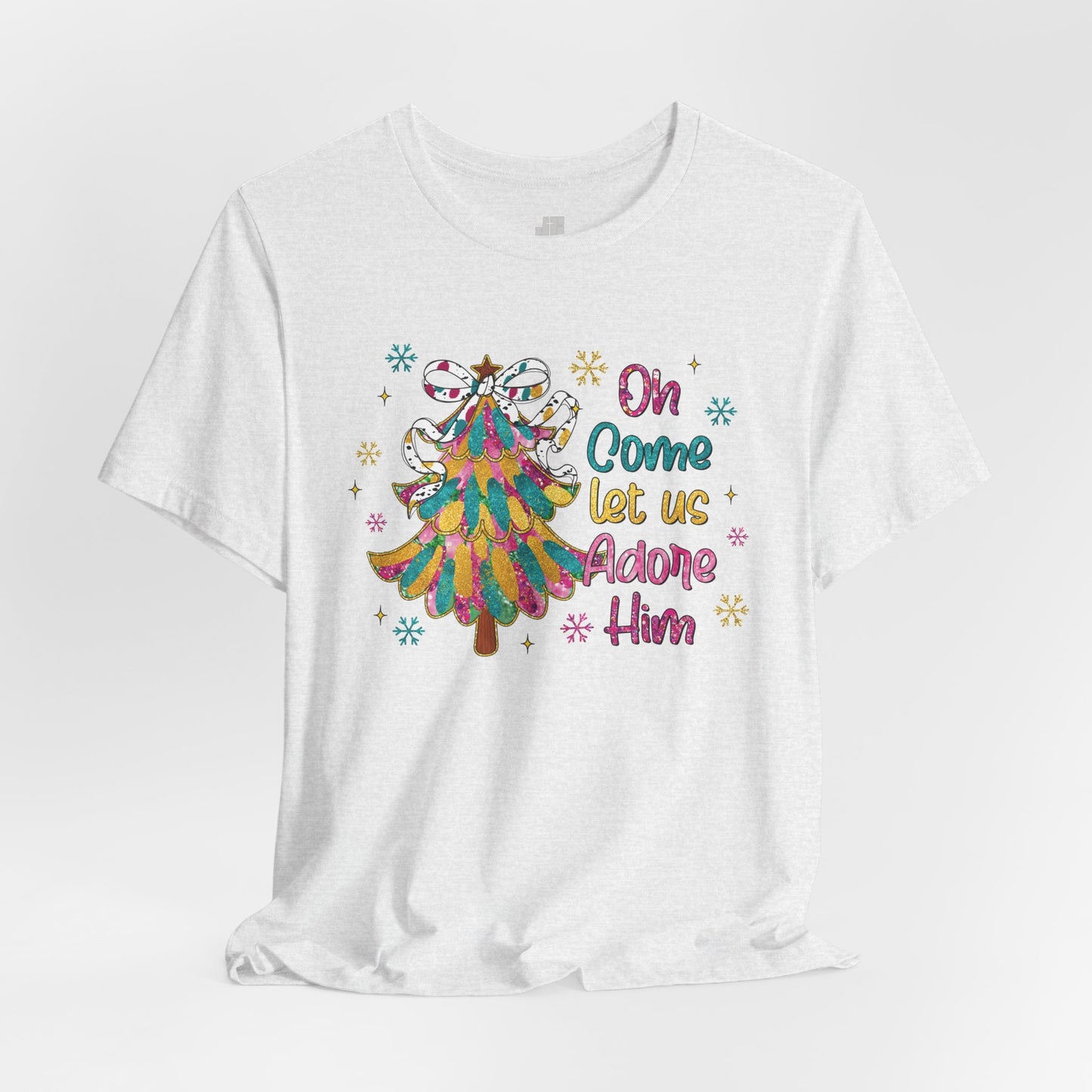 Oh Come Let Us Adore Him Soft Cotton Tee - Holiday Christian Shirt