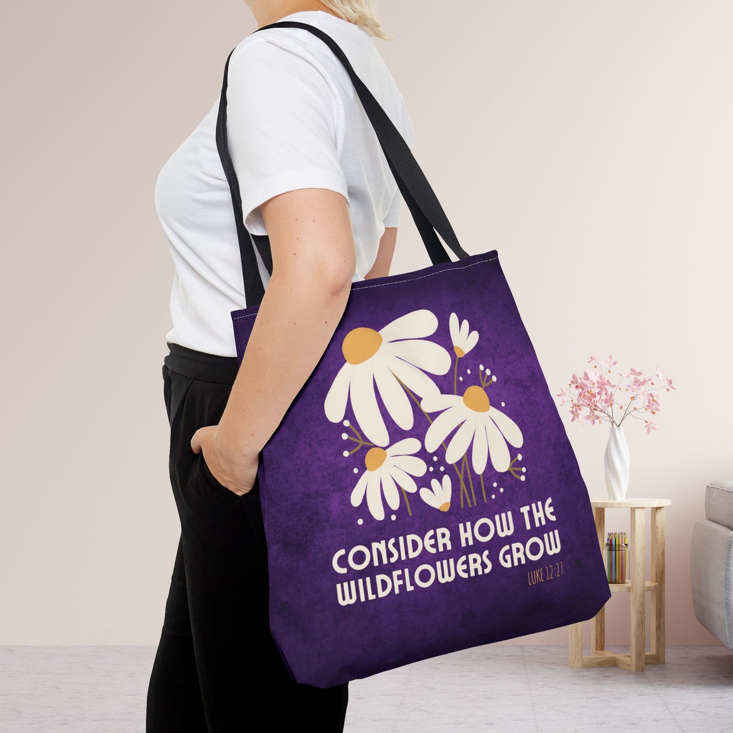 Consider How The Wildflowers Grow Tote Bag - Christian Tote Bag