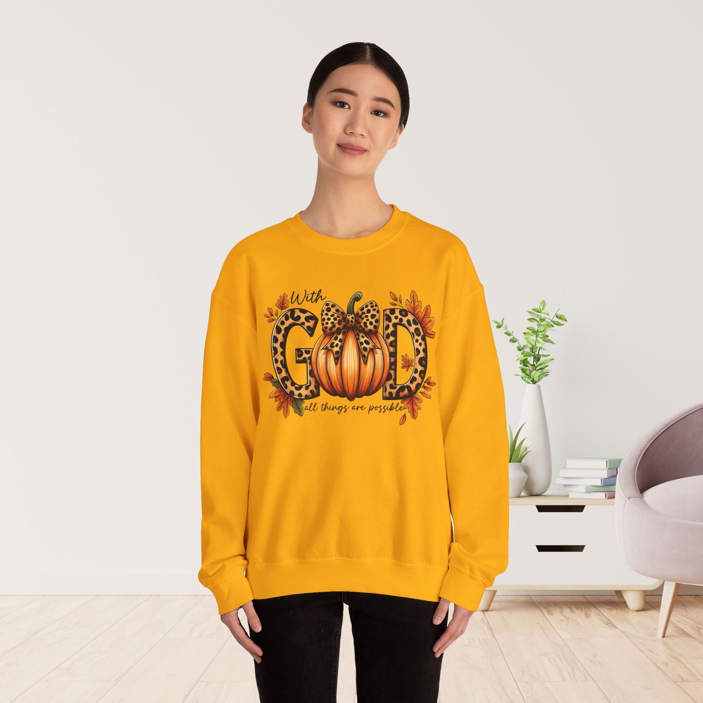 With God All Things Are Possible  Sweatshirt - Christian Crewneck Pullover