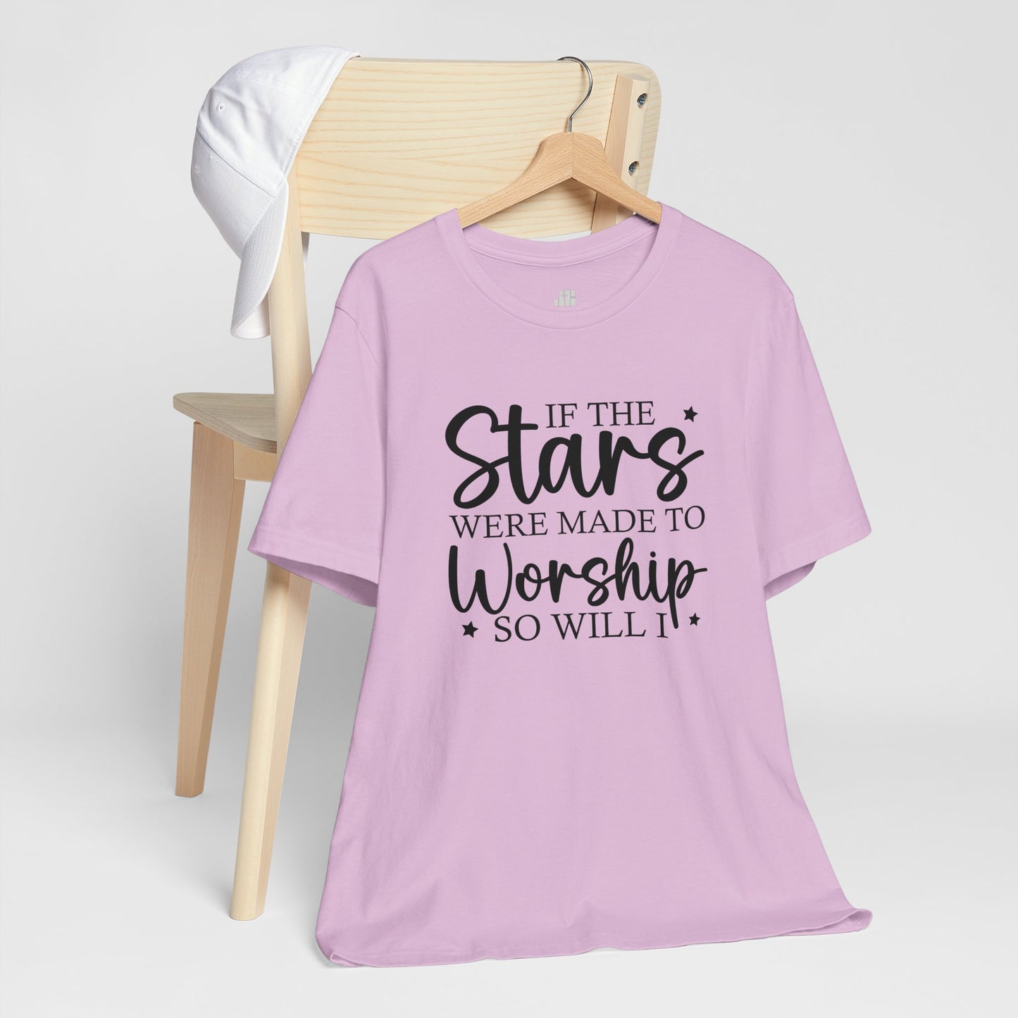 If The Stars Were Made To Worship So Will I Soft Cotton Tee - Christian Tee