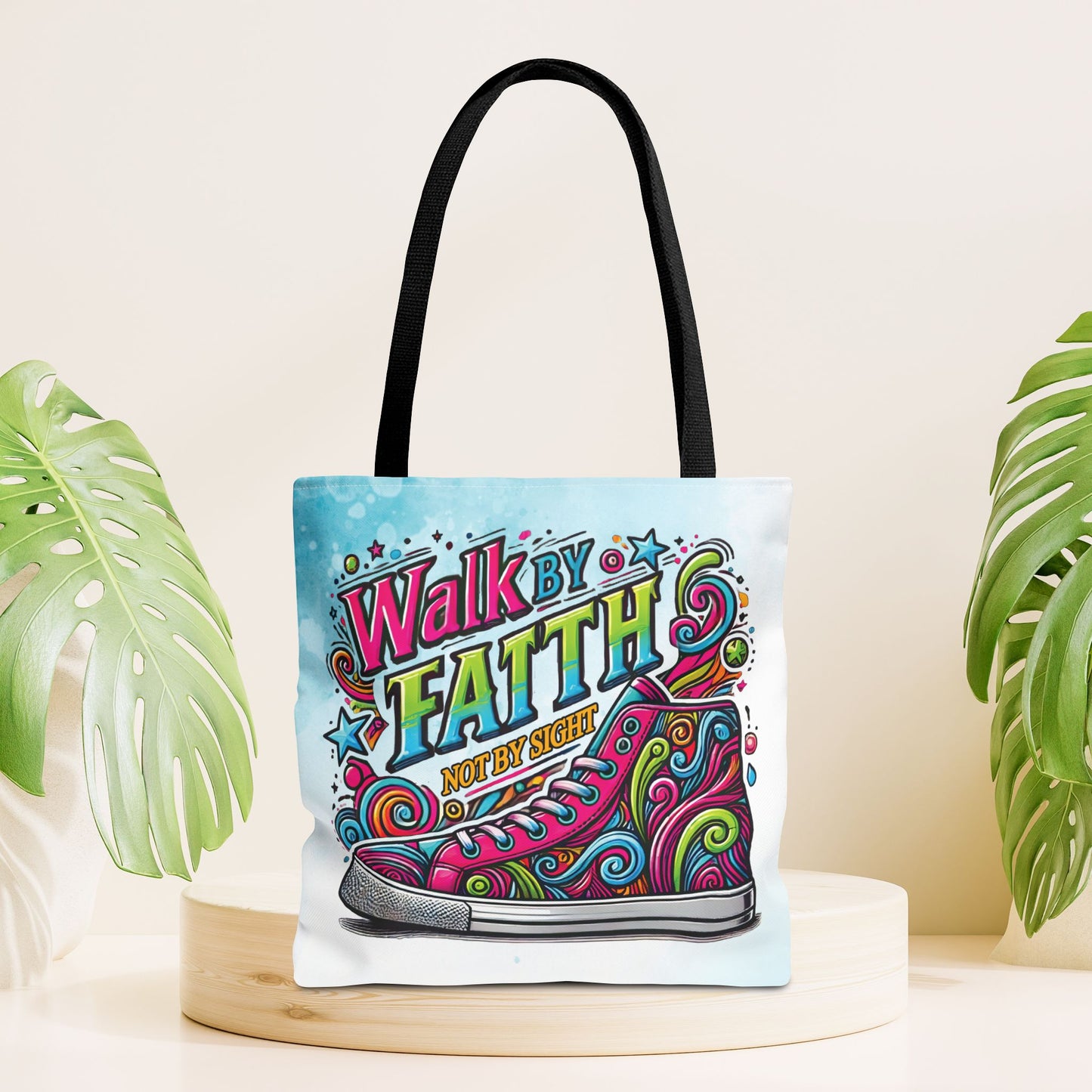 Walk By Faith Not By Sight Tote Bag - Christian Tote Bag