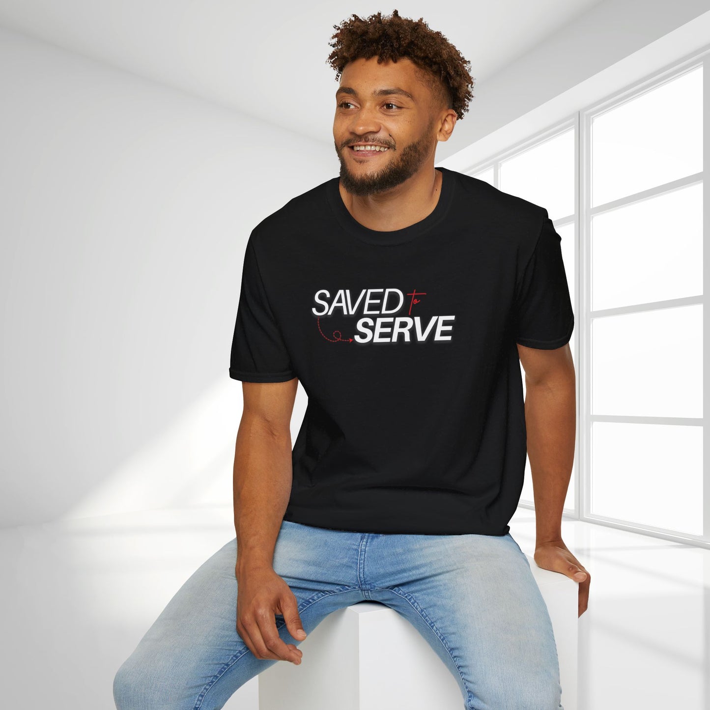 Unisex Saved to Serve Softstyle T-shirt - Trendy  Christian Tee