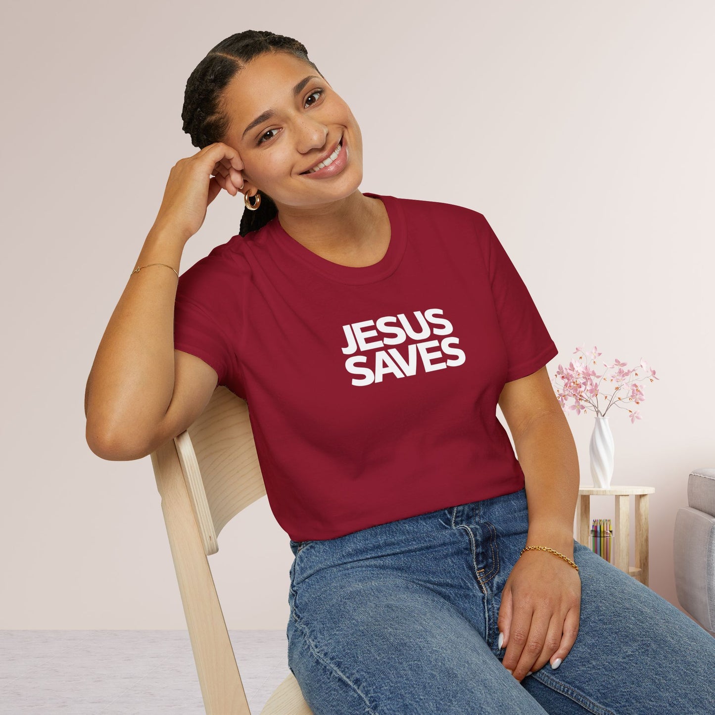 Unisex Jesus Saves Softstyle T-shirt - Acts 4:12 Bible Verse Christian T-shirt