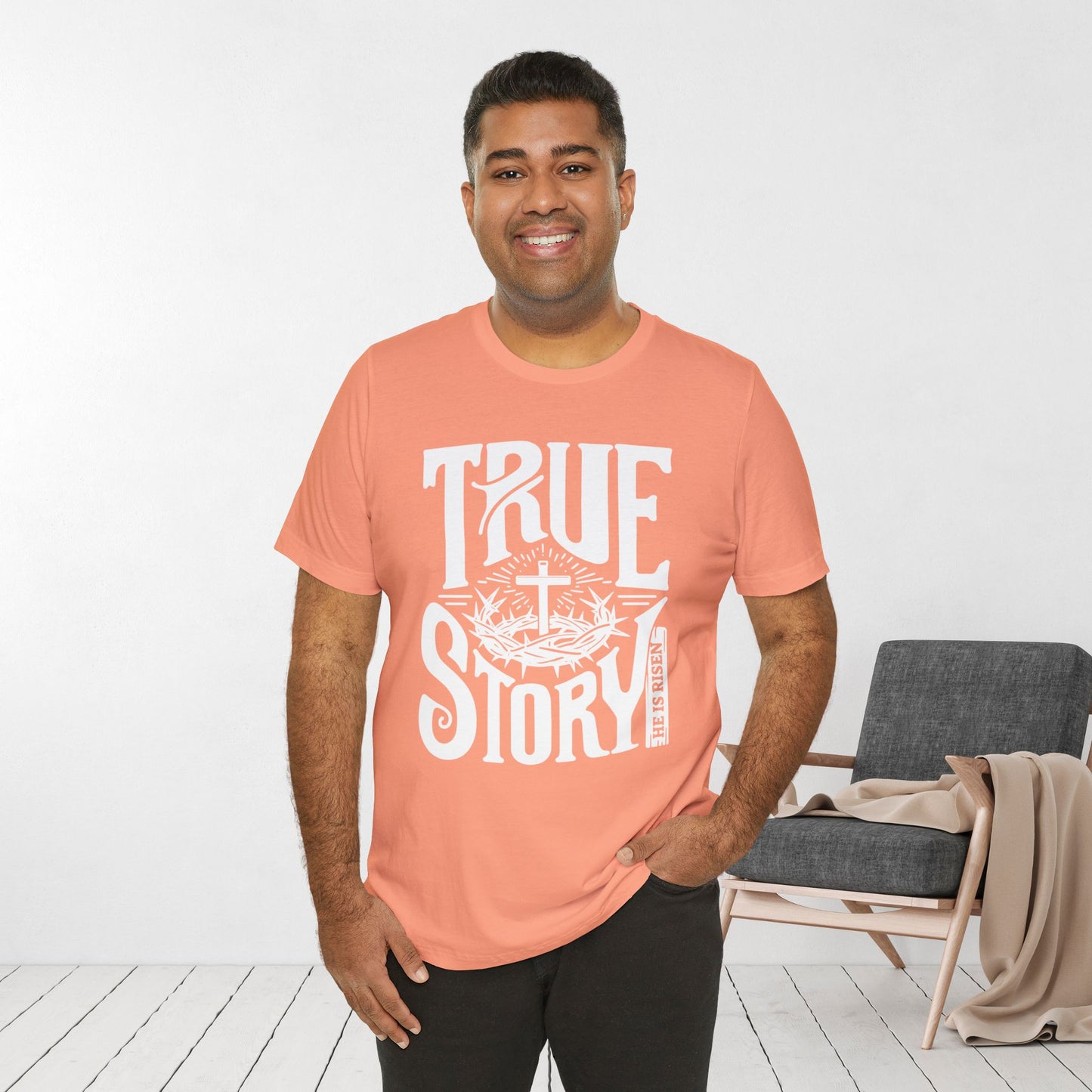 True Story He is Risen Christian Soft Cotton Tee - Easter Shirt